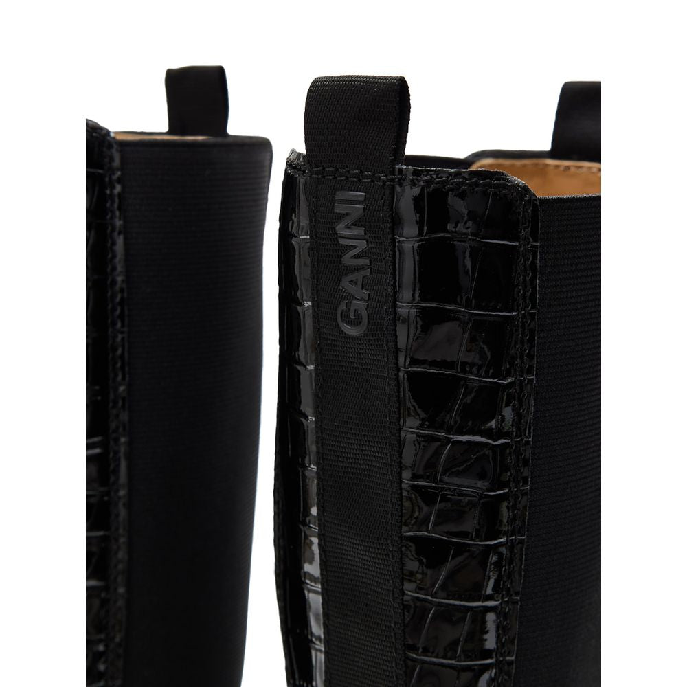 أحذية تشيلسي من الجلد الأسود من غاني