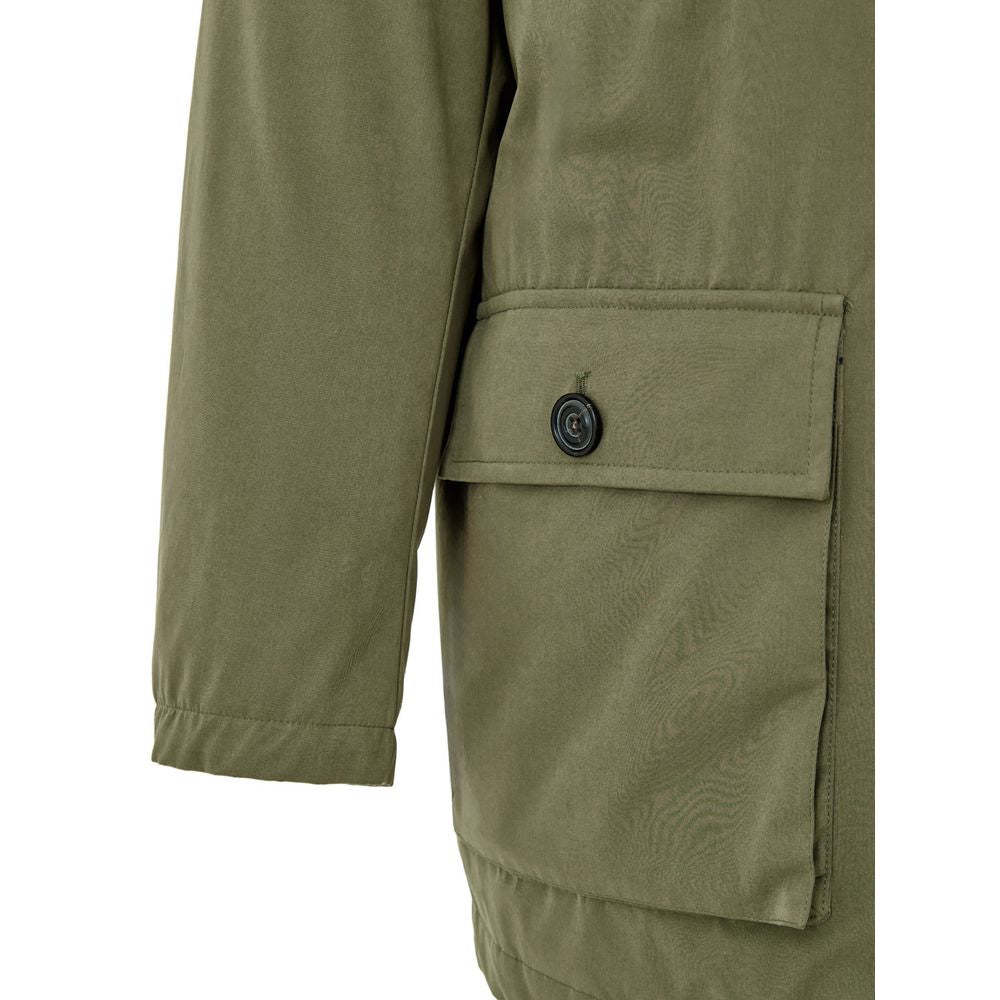 معطف بول آند شارك الأخضر المصنوع من البوليستر