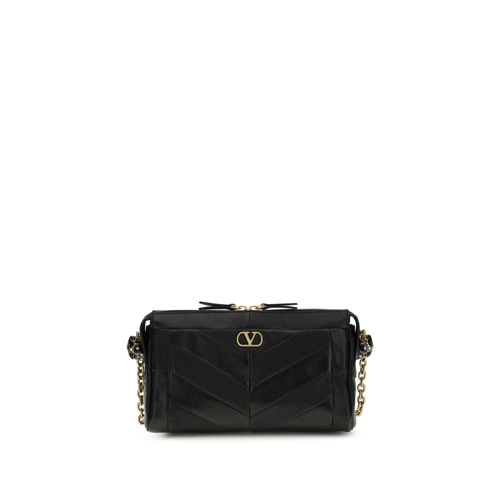 Valentino Garavani Black Lamb Ovis Aries Aries Shoulder Bag - Luxe Marca