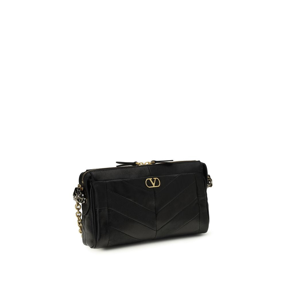 Valentino Garavani Black Lamb Ovis Aries Aries Shoulder Bag - Luxe Marca