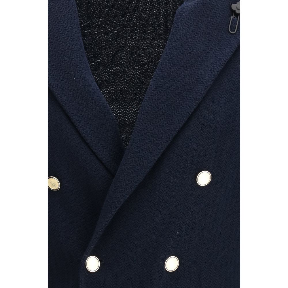 Lardini Blue Cotton Blazer - Luxe Marca