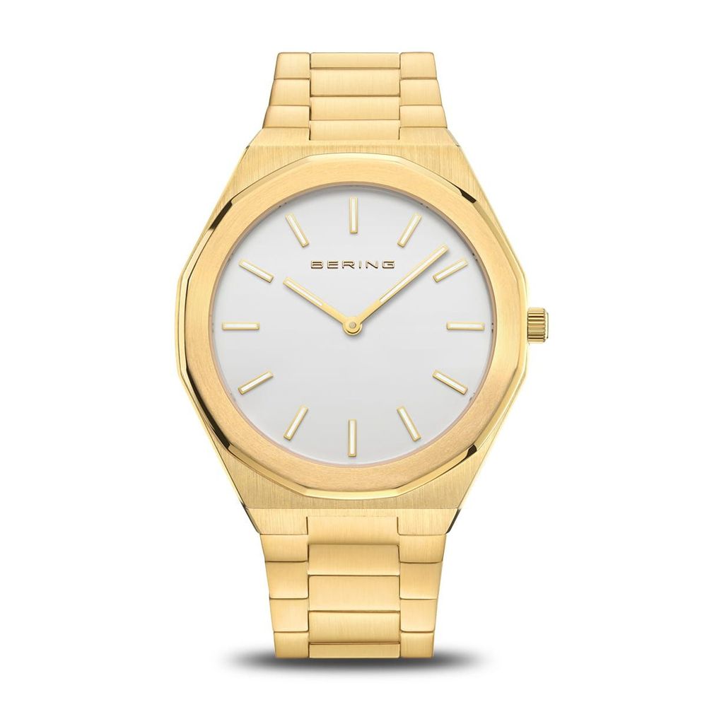 BERING Gold Stainless Steel Dress Watch