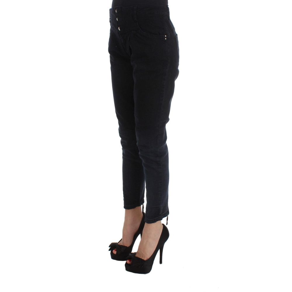 Costume National Black Cotton Cropped Jeans