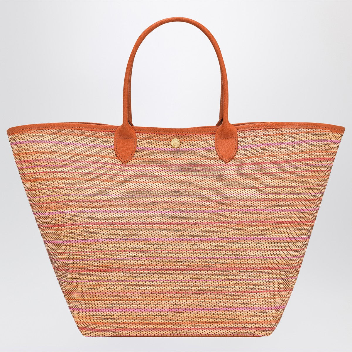 Longchamp L Le Pliage Collection basket bag in rainbow canvas