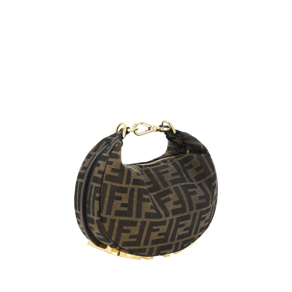 Fendi Brown Fabric Shoulder Bag