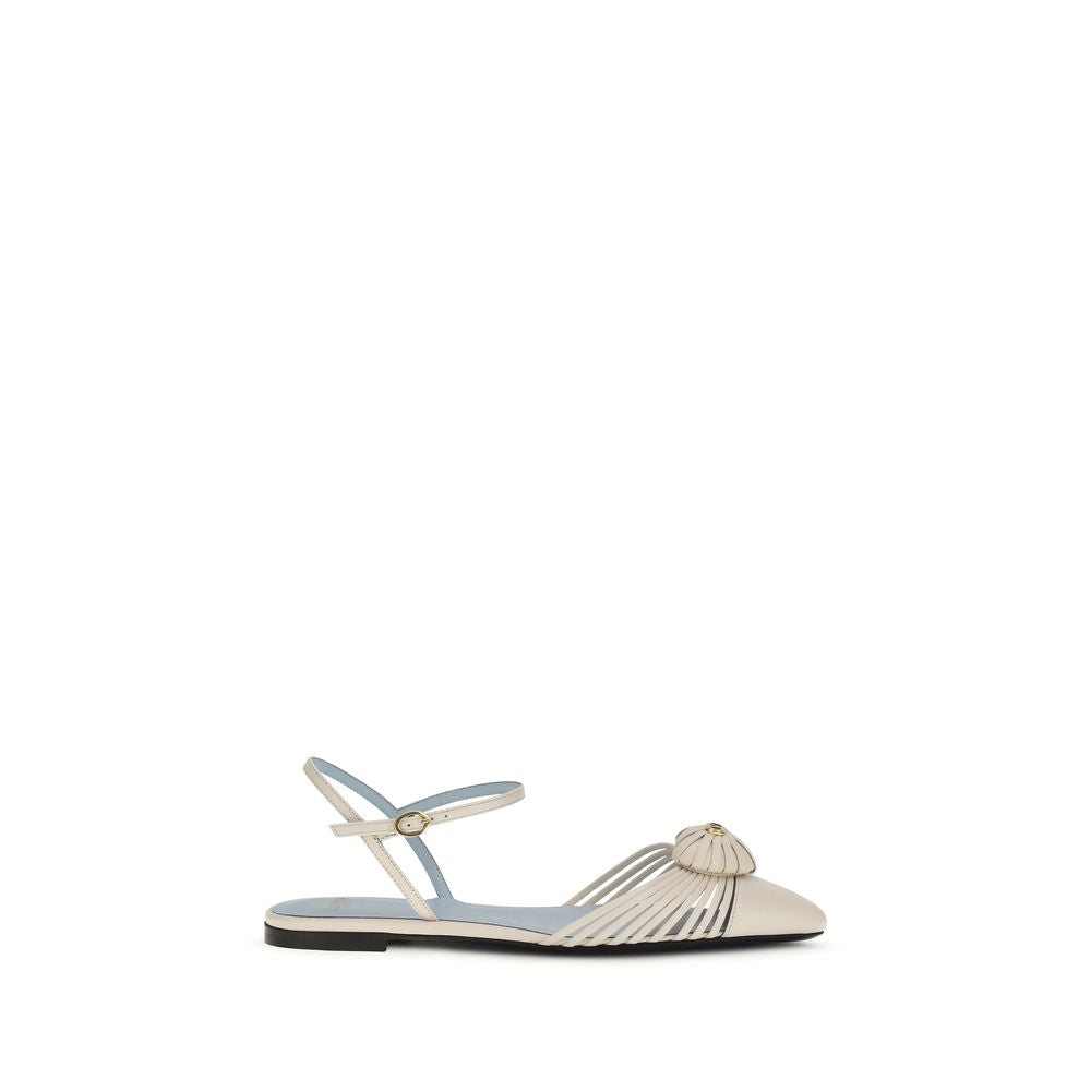 Valentino Garavani Beige Calf Leather Bos Taurus Sandals - Luxe Marca