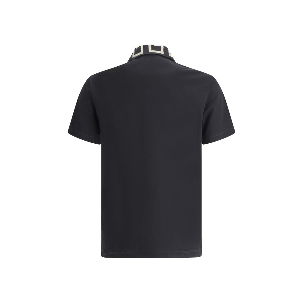 Versace Black Cotton Polo Shirt