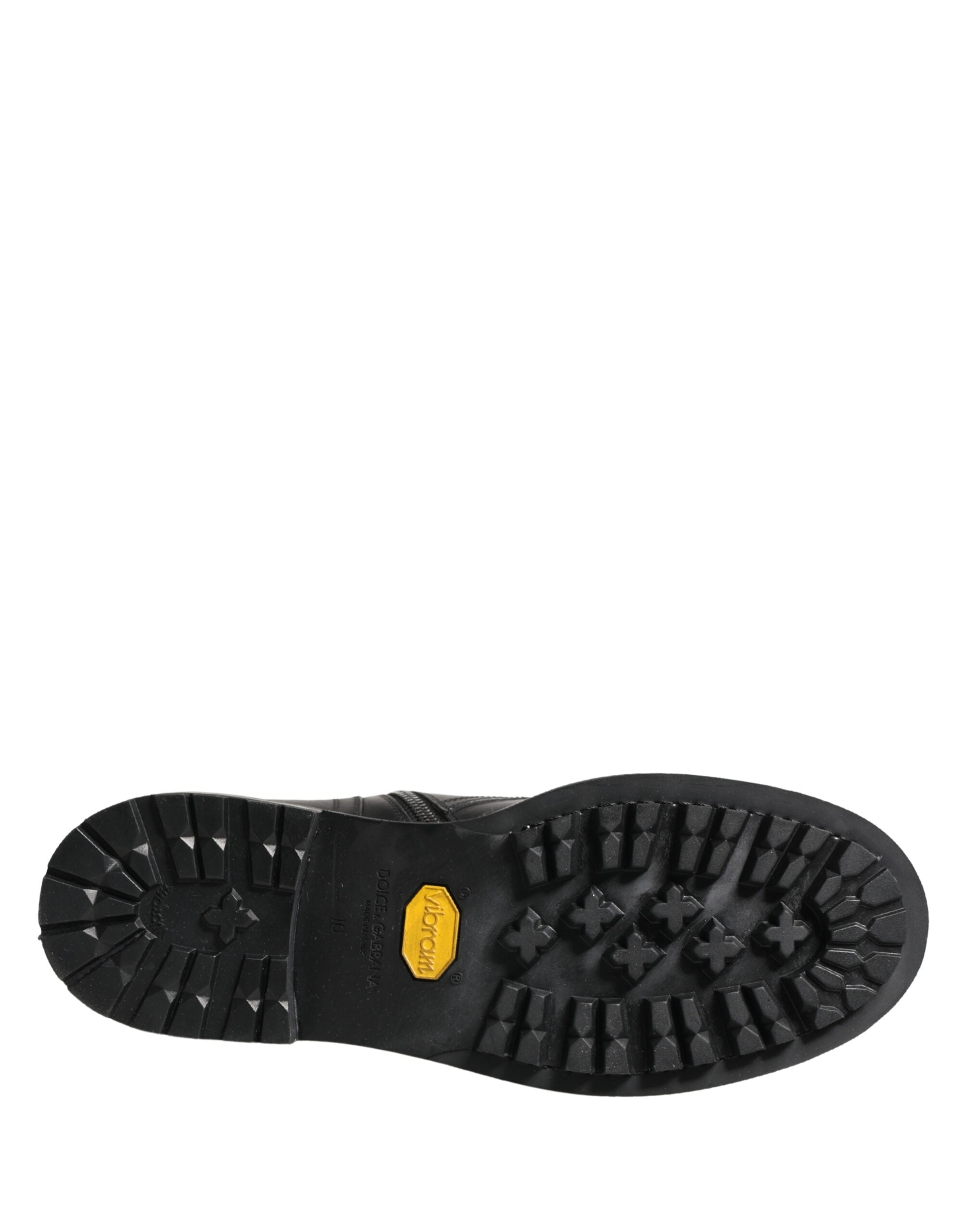 Dolce & Gabbana Black Leather Belted Buckle Combat Boots Shoes - Luxe Marca