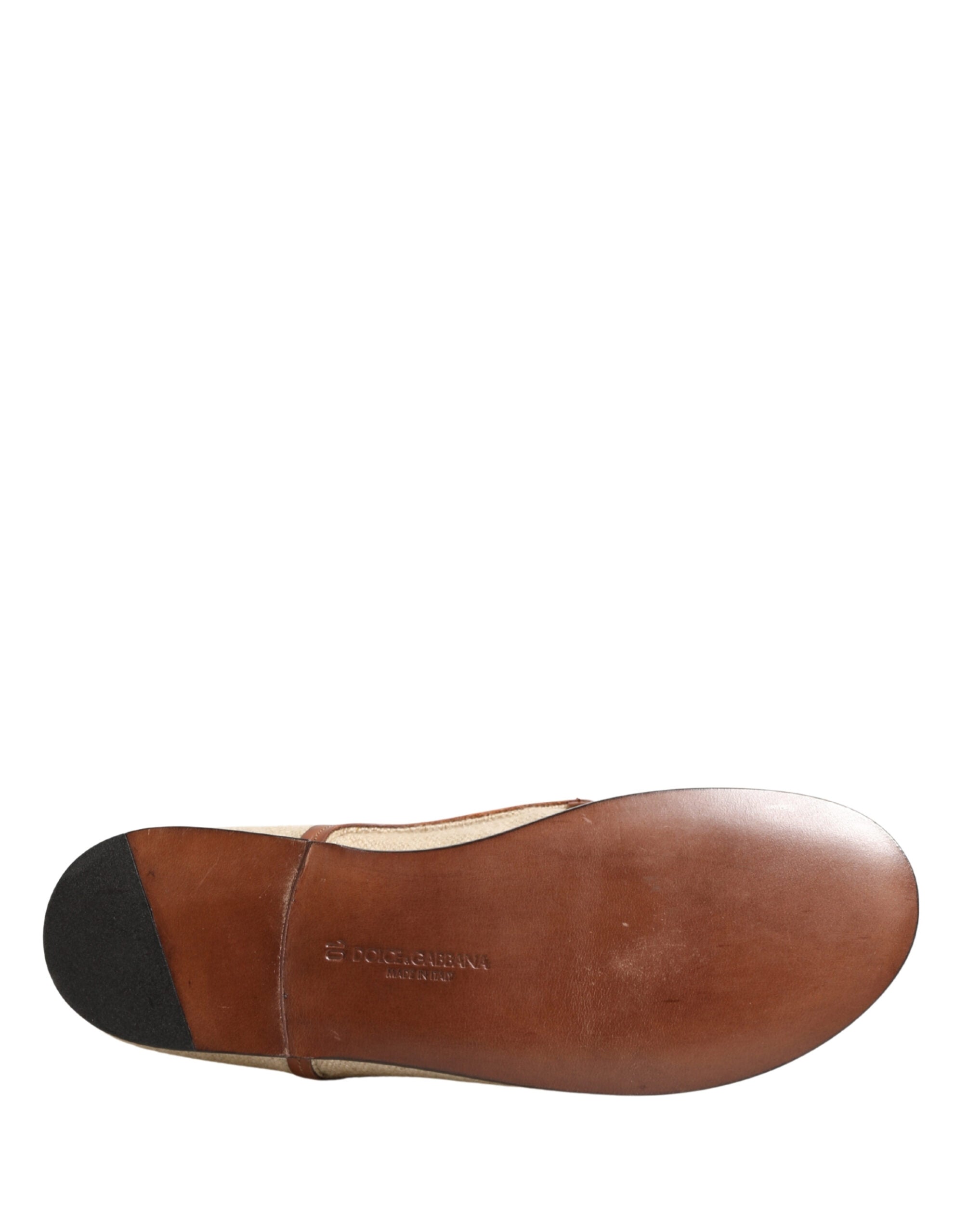 Dolce & Gabbana Beige Canvas Lace-Up Men Dress Derby Shoes - Luxe Marca