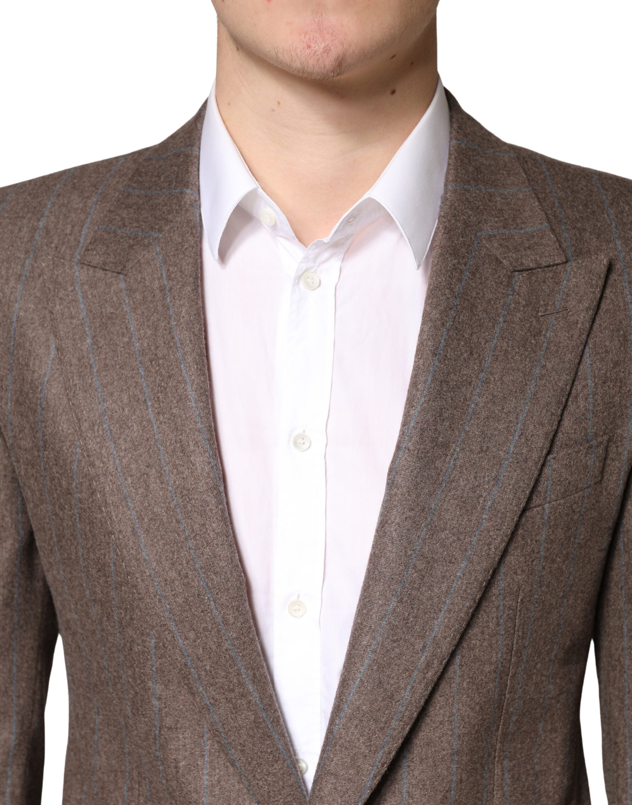 Dolce & Gabbana Brown Stripes Single Breasted Blazer - Luxe Marca