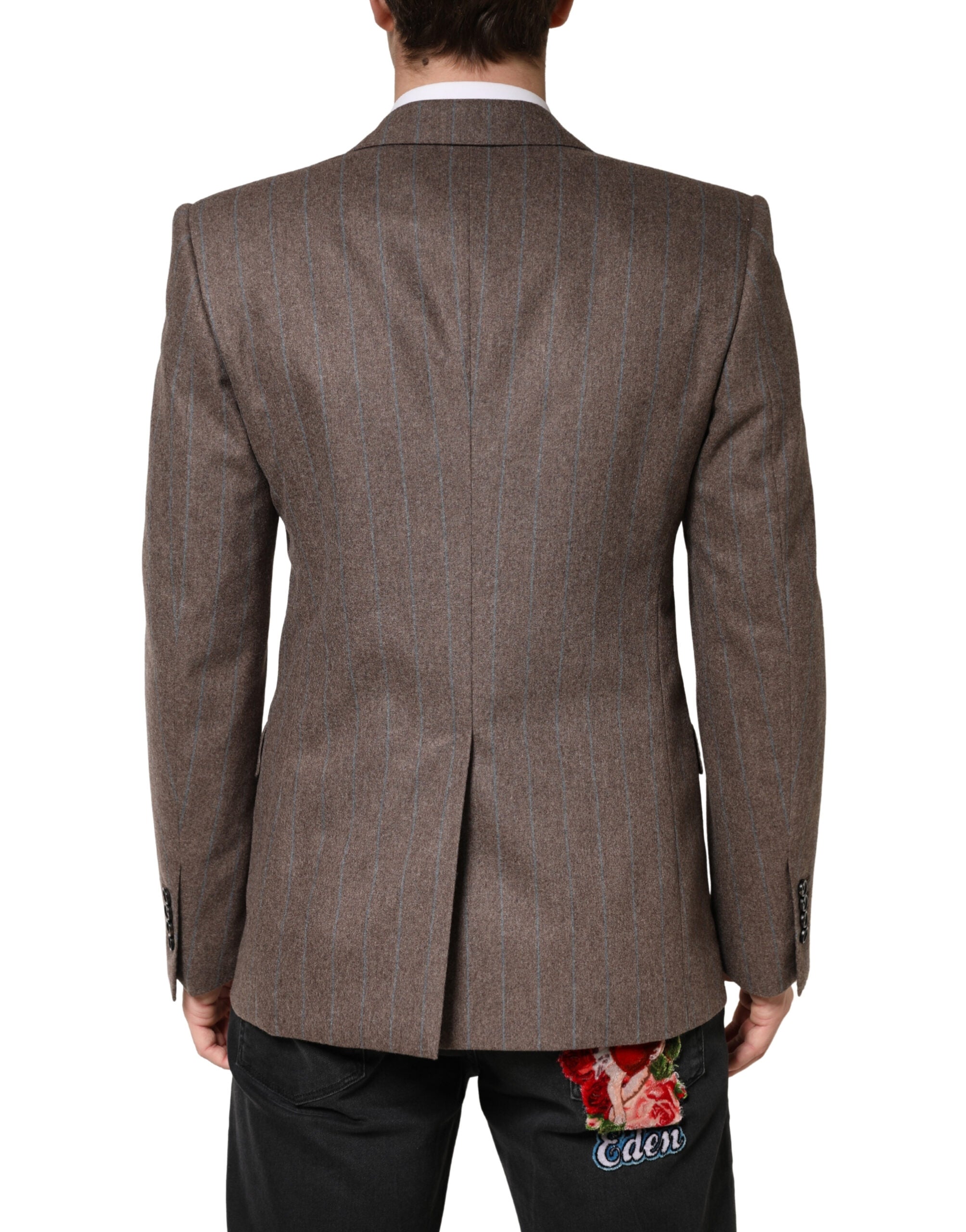 Dolce & Gabbana Brown Stripes Single Breasted Blazer - Luxe Marca
