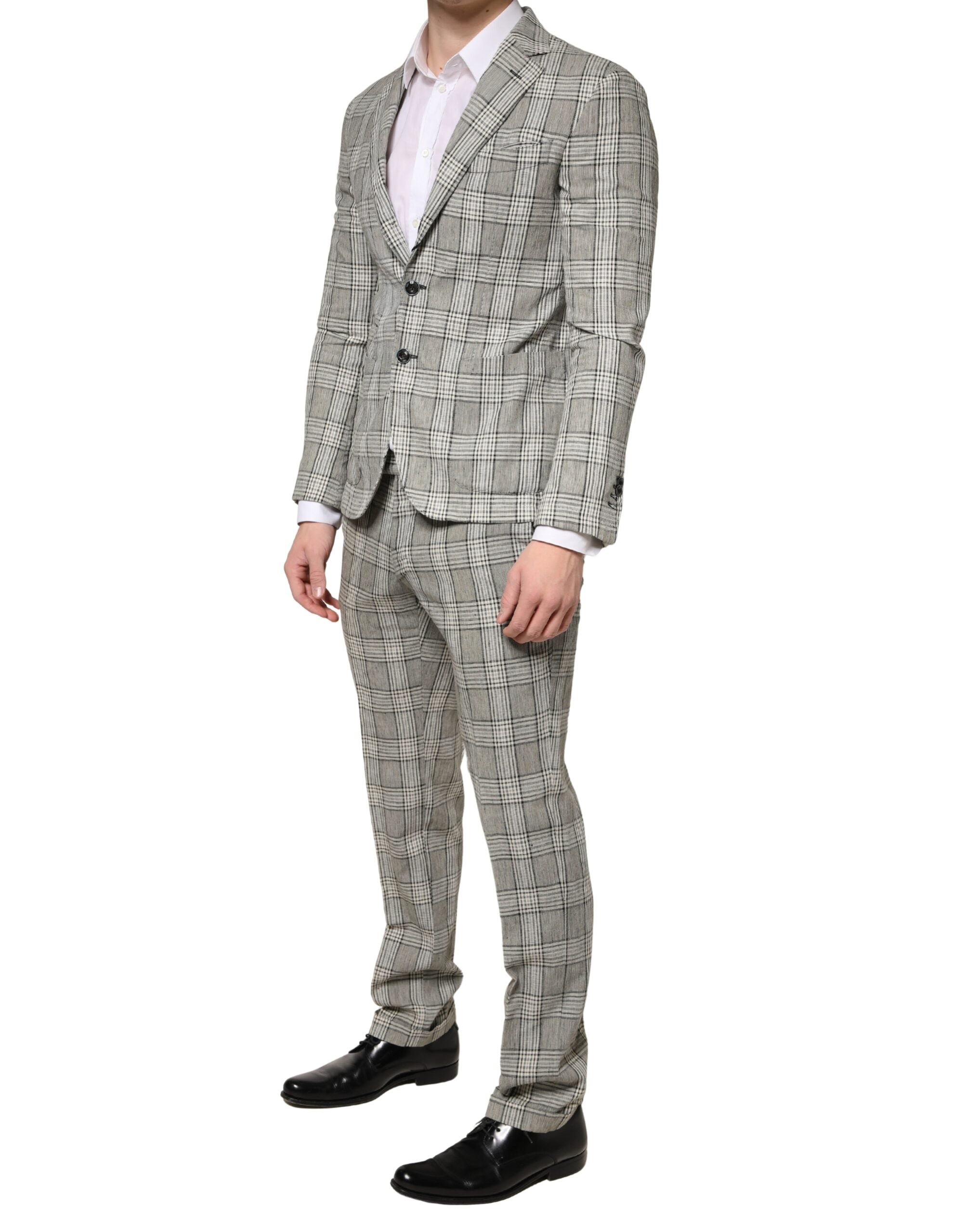 Domenico Tagliente Gray Single Breasted Formal 2 Piece Suit