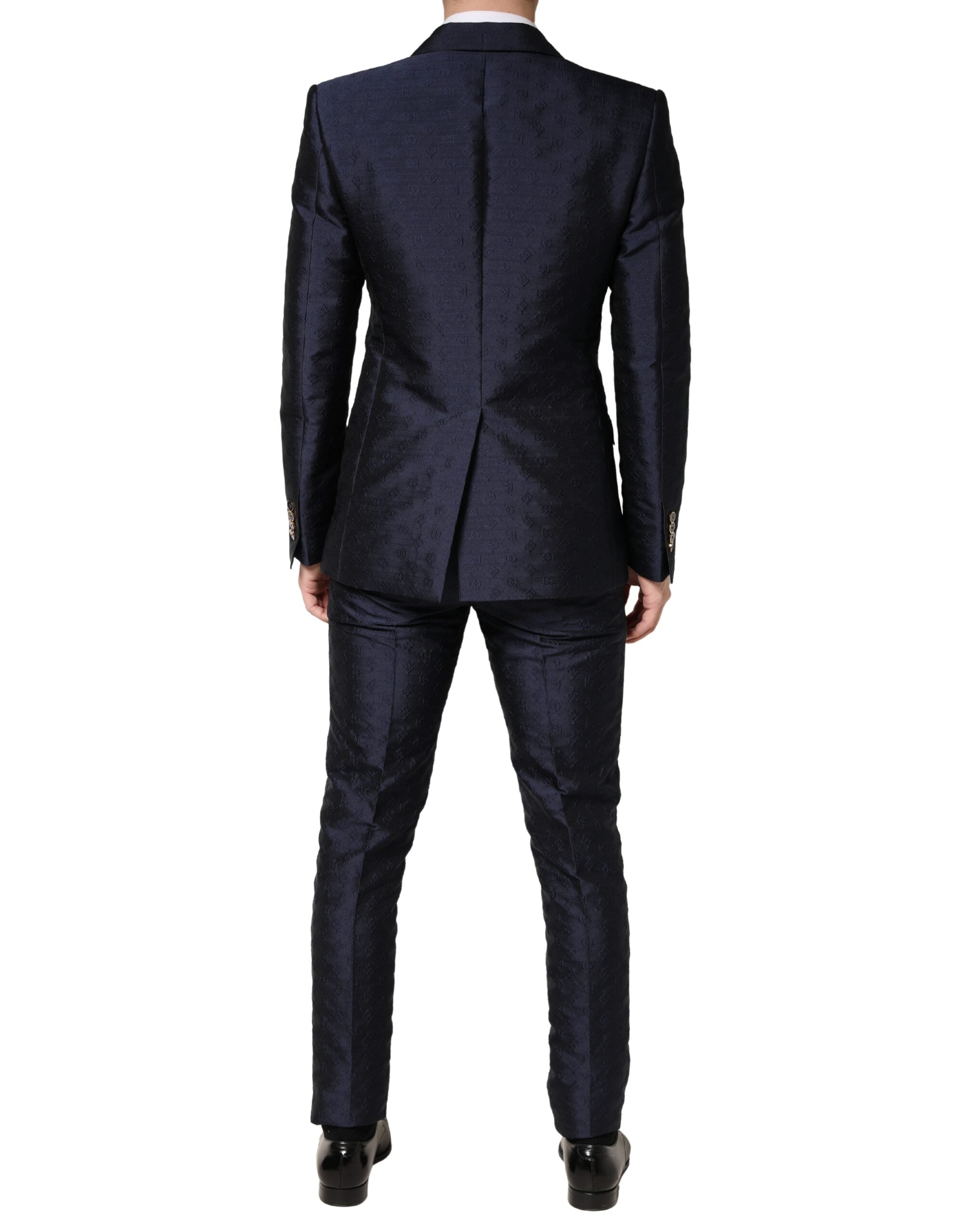 Dolce & Gabbana Dark Blue Double Breasted SICILIA 2 PC Suit - Luxe Marca