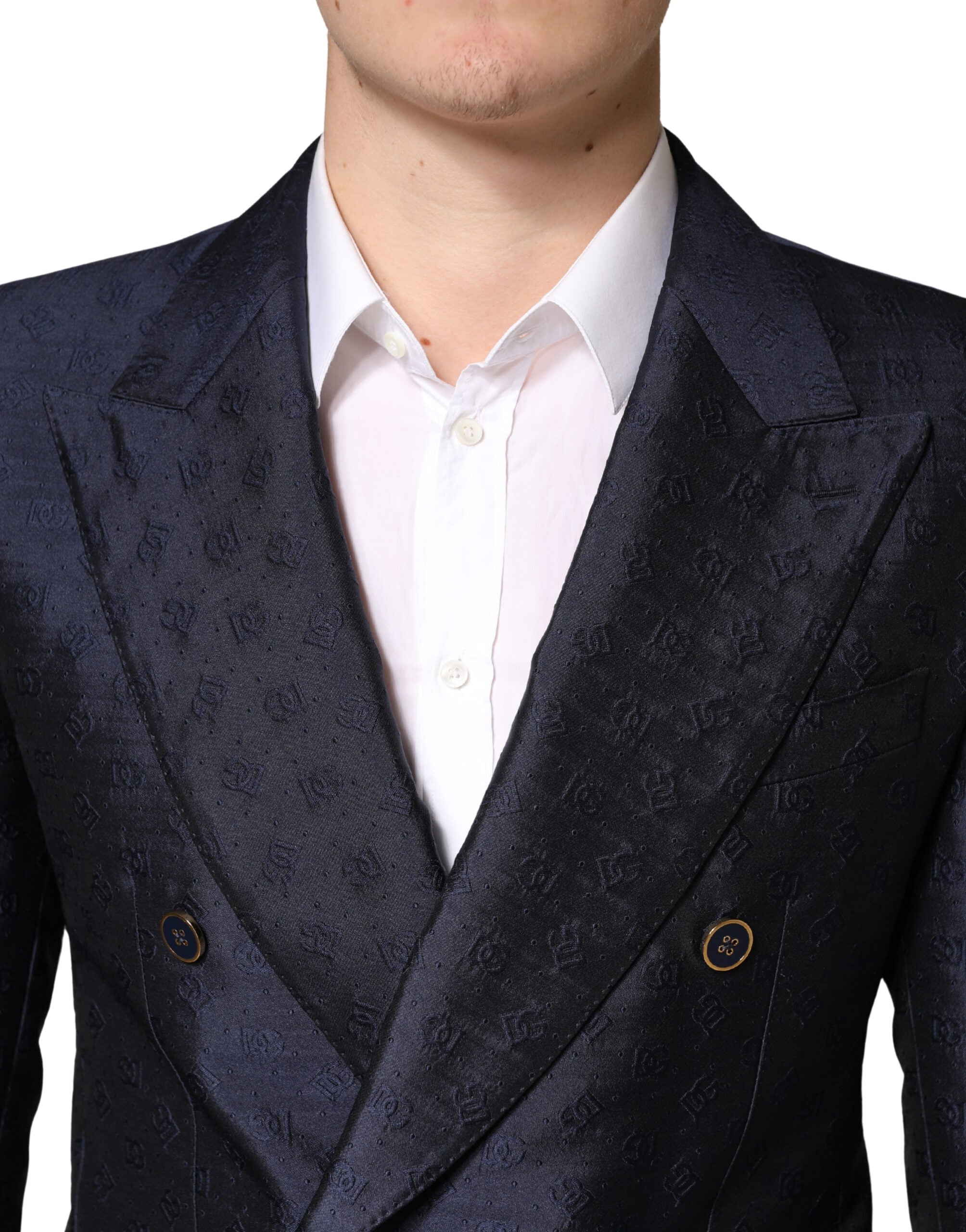 Dolce & Gabbana Dark Blue Double Breasted SICILIA 2 PC Suit - Luxe Marca