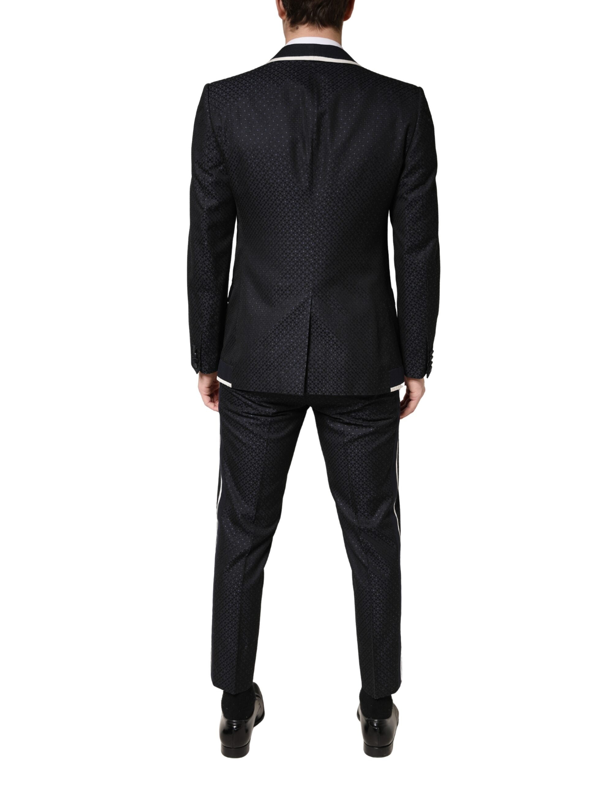 Dolce & Gabbana Black White Single Breasted SICILIA Men 3 Piece Suit - Luxe Marca