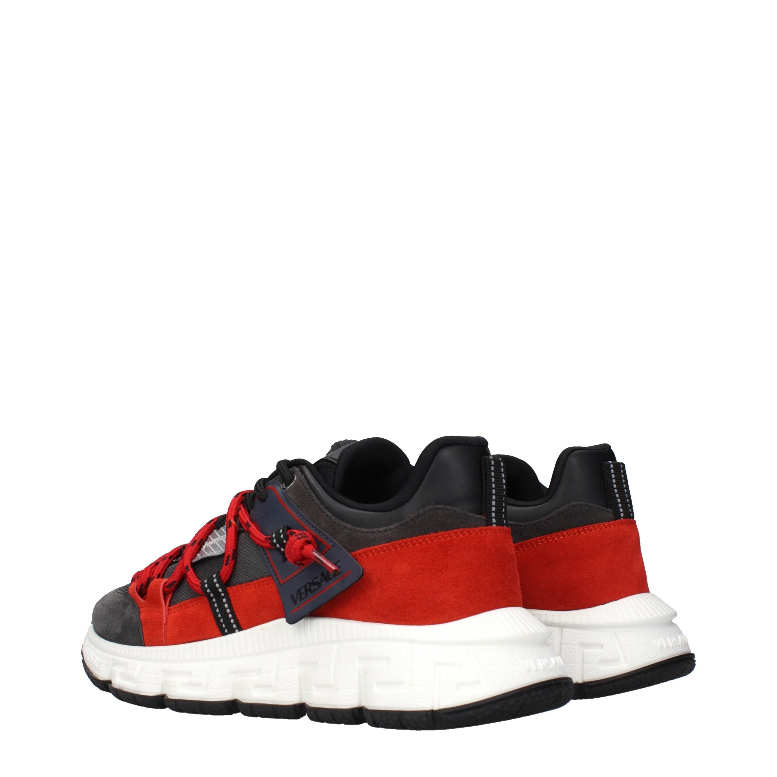 Versace Gray Leather Chunky Sneakers