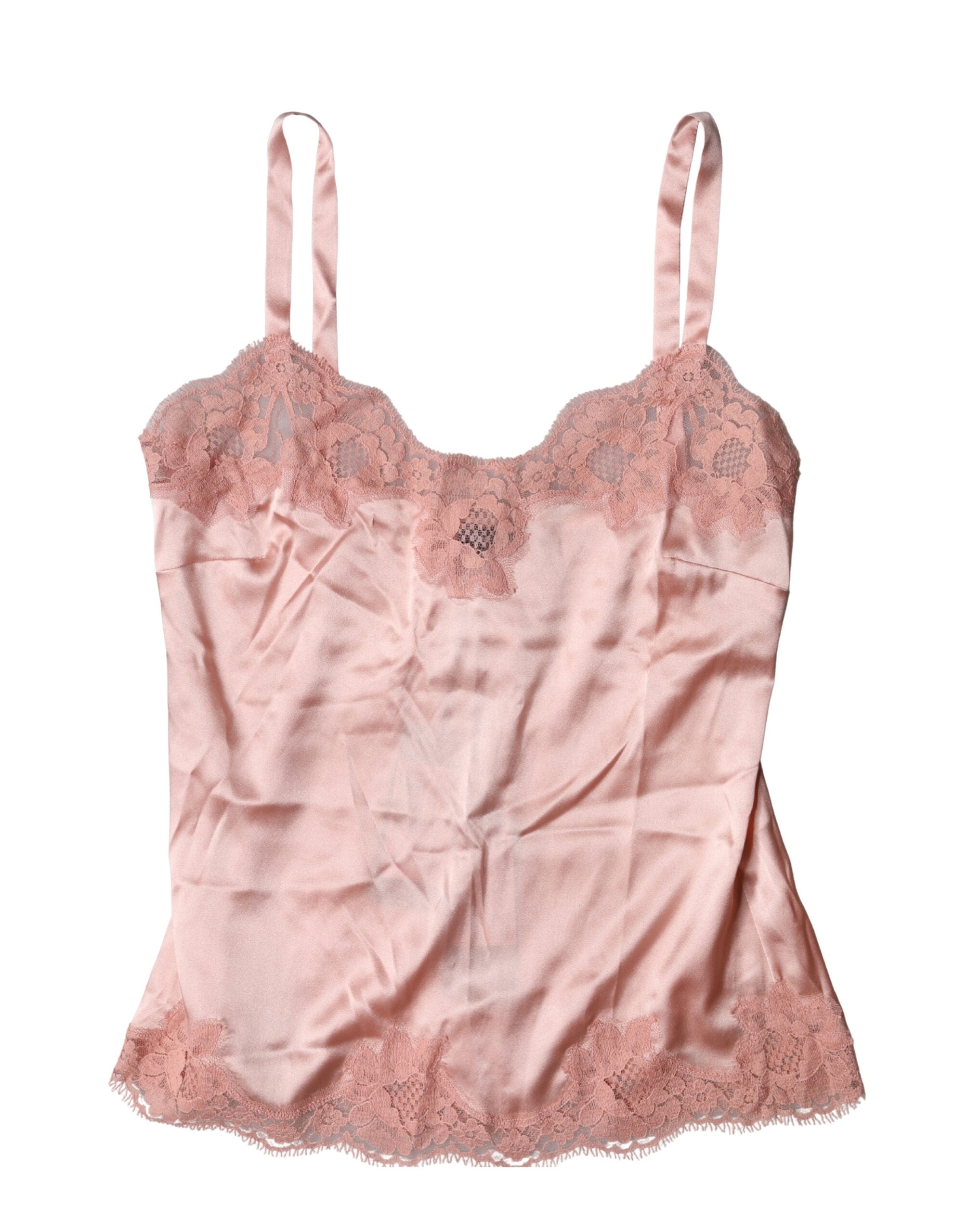 Dolce & Gabbana Light Pink Floral Lace Lingerie Top Underwear - Luxe Marca