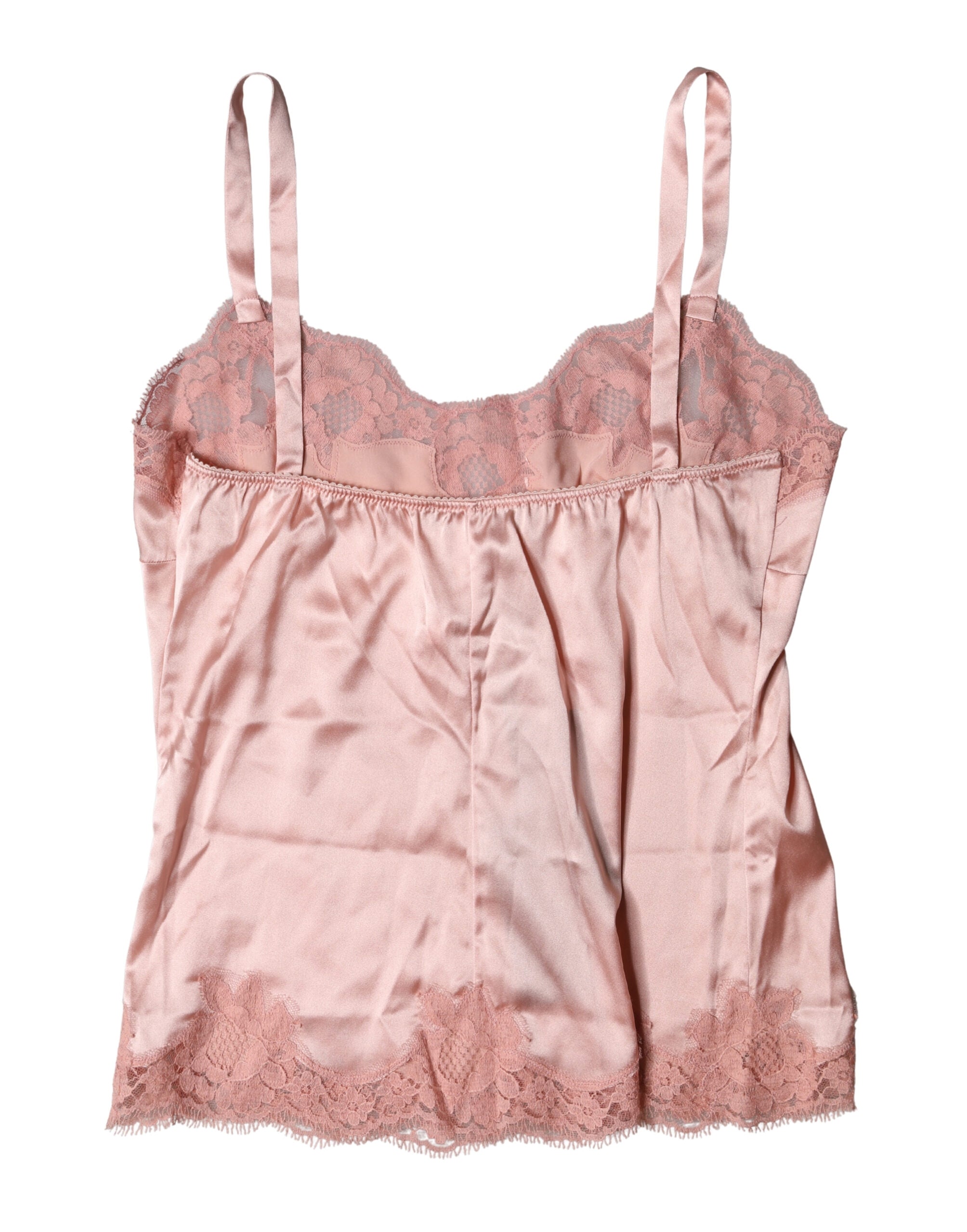 Dolce & Gabbana Light Pink Floral Lace Lingerie Top Underwear - Luxe Marca
