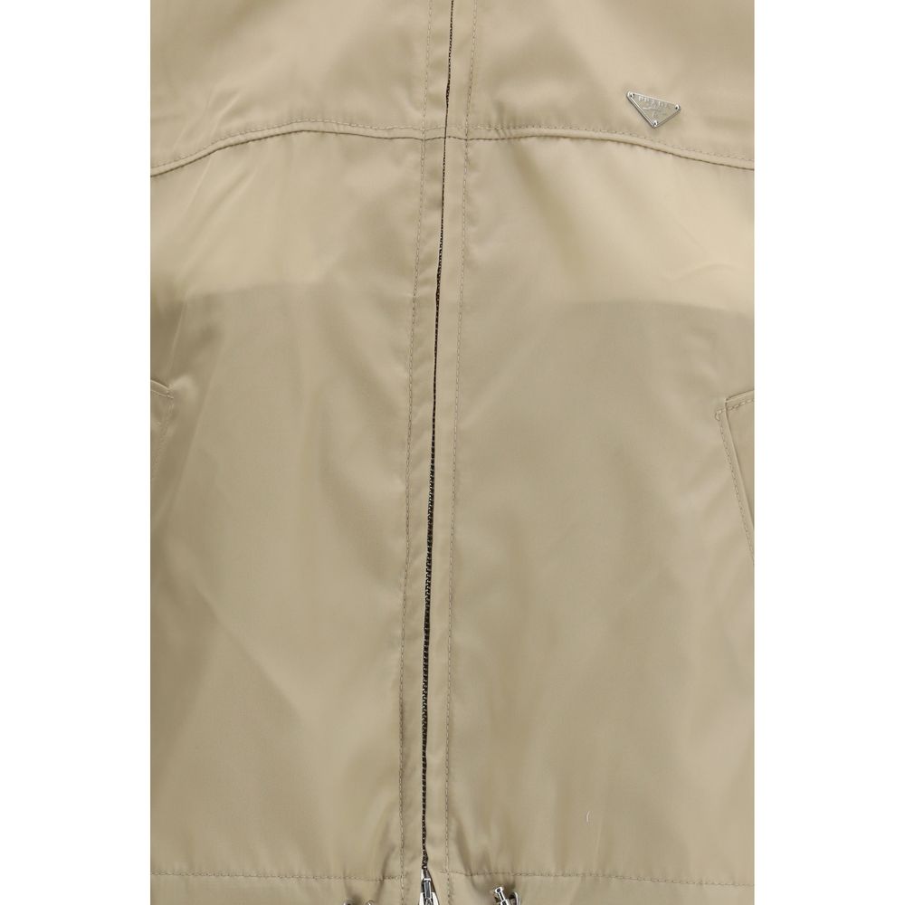 Prada Beige Recycled Polyamide Shell Jacket - Luxe Marca