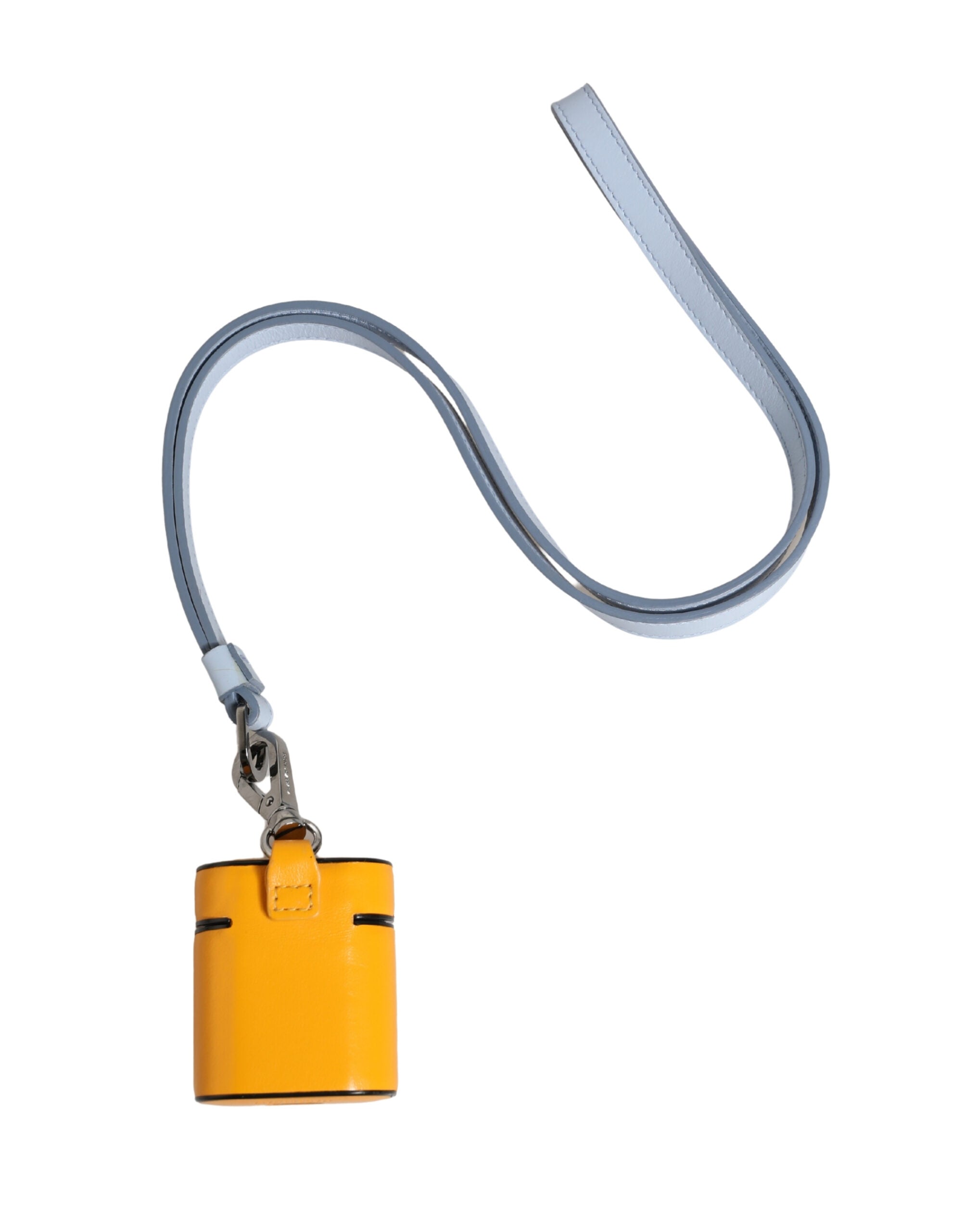 Dolce & Gabbana Case Yellow Calf Leather Logo Flip Holder Strap Airpods - Luxe Marca