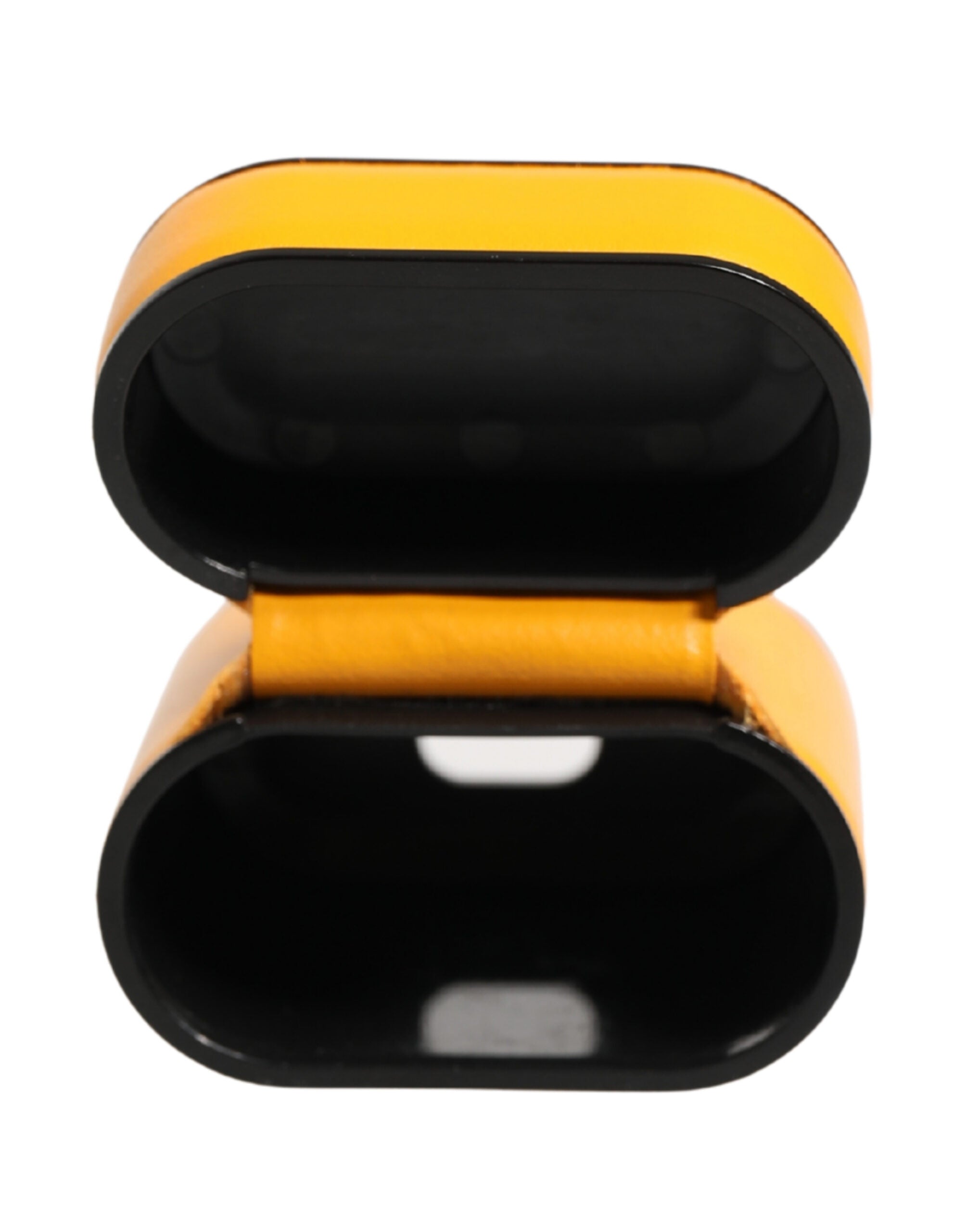 Dolce & Gabbana Case Yellow Calf Leather Logo Flip Holder Strap Airpods - Luxe Marca