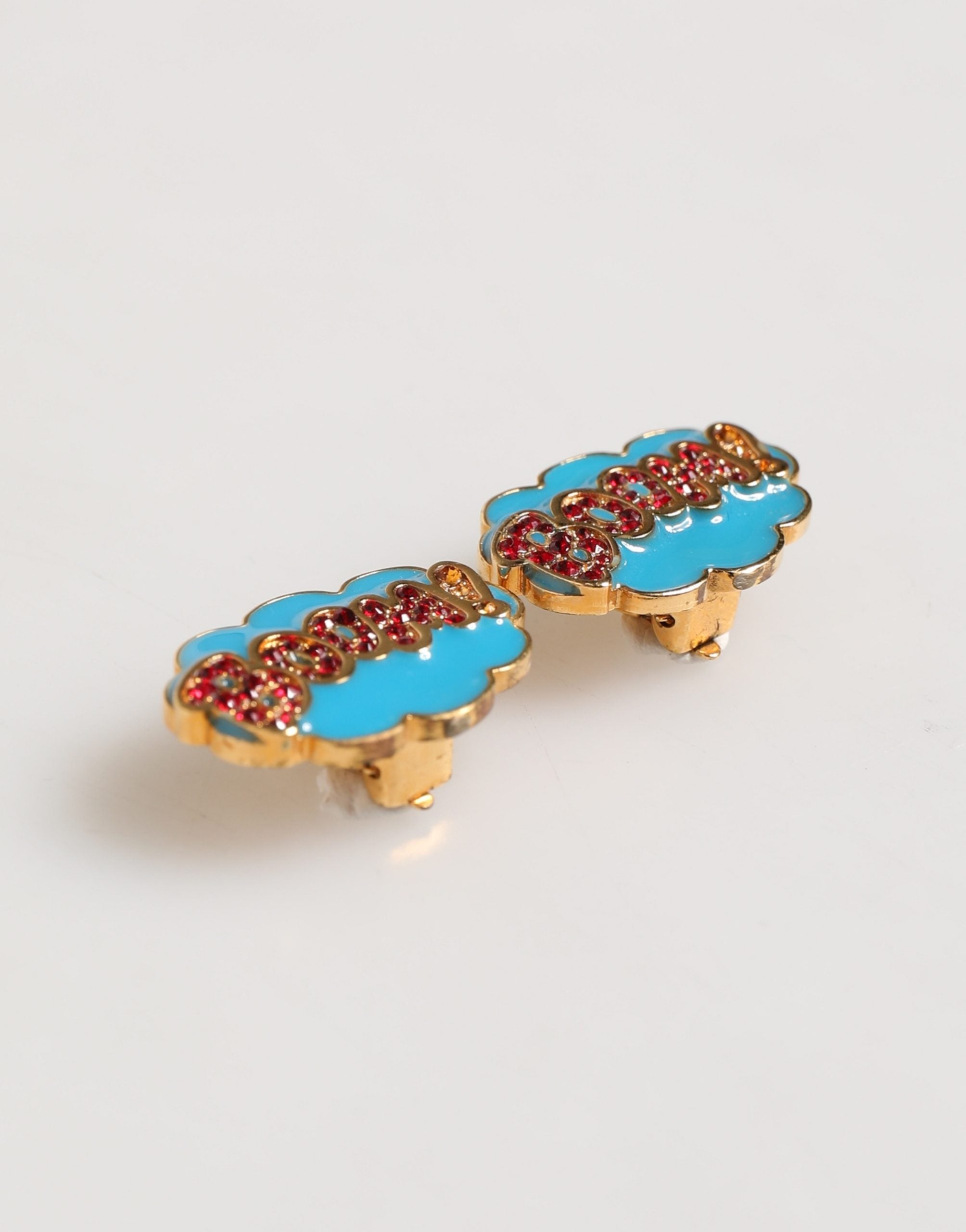 Dolce & Gabbana Gold Brass BOOM Cartoon Crystal Clip-On Women - Luxe Marca