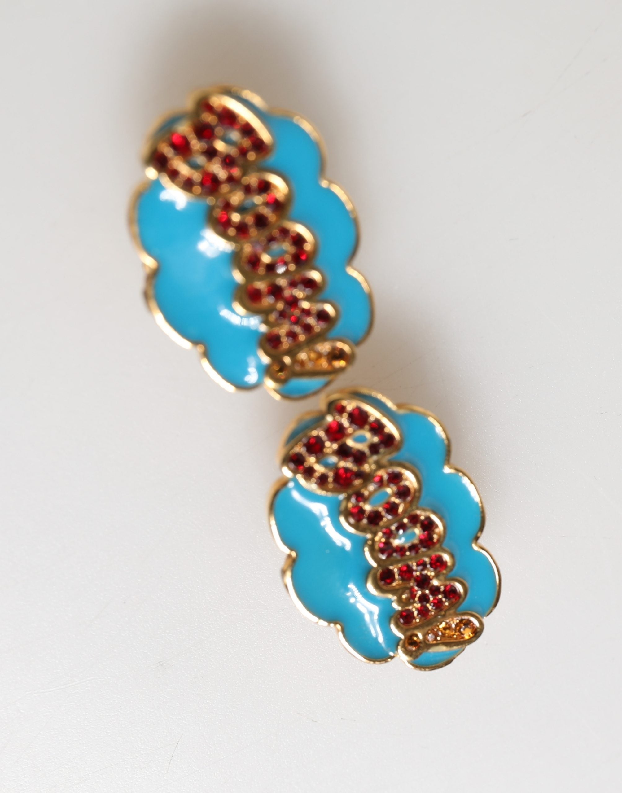 Dolce & Gabbana Gold Brass BOOM Cartoon Crystal Clip-On Women - Luxe Marca