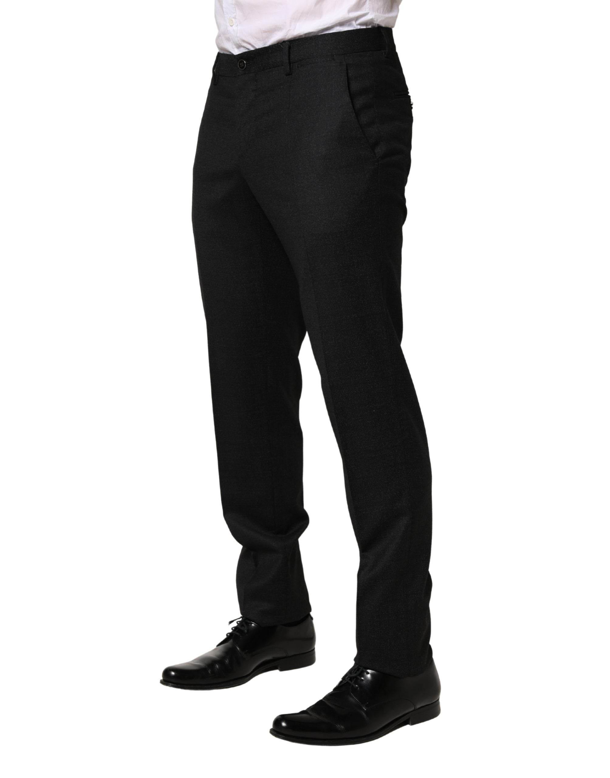 Dolce & Gabbana Black Wool Skinny Men Dress Trouser Pants - Luxe Marca