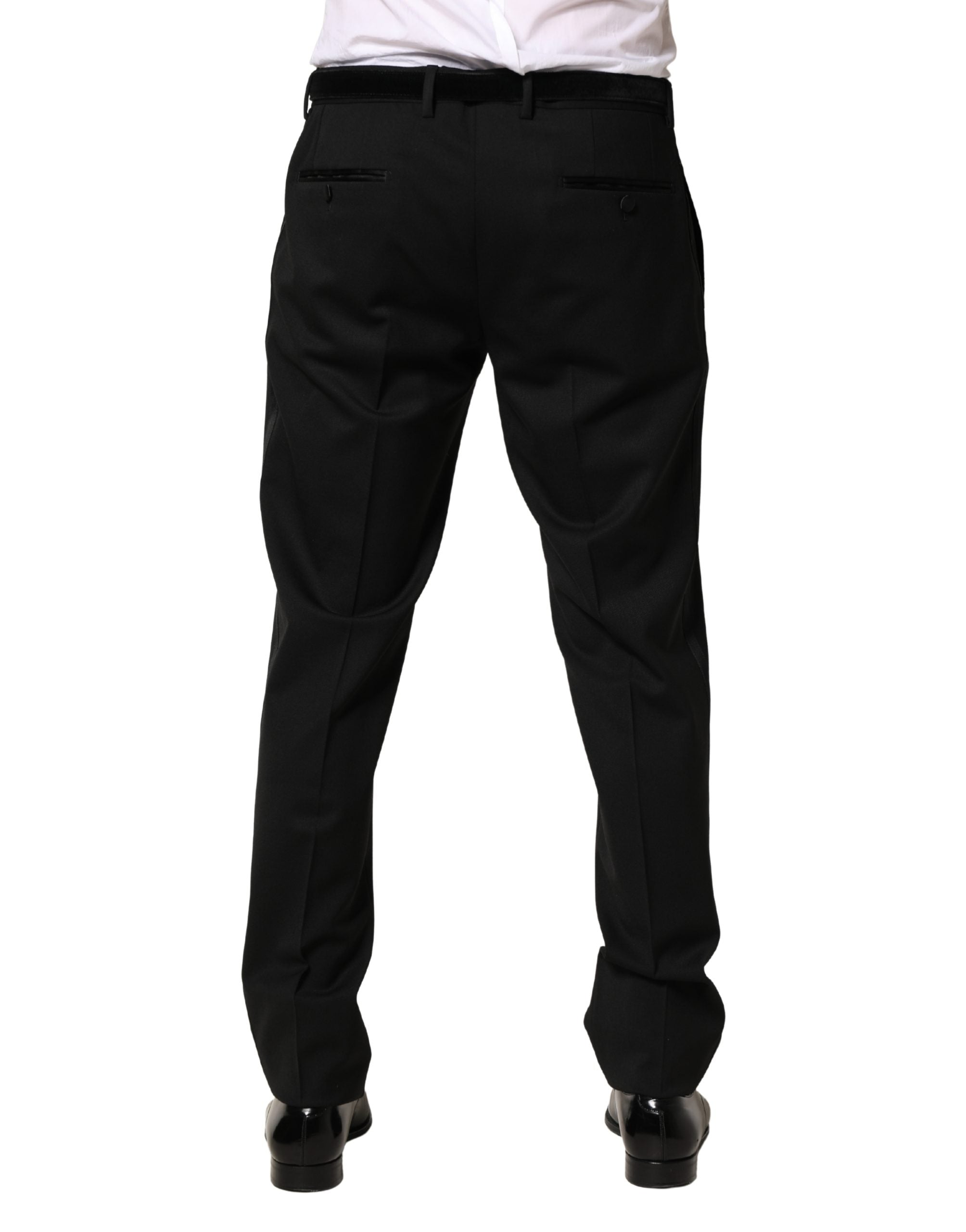 Dolce & Gabbana Black Wool Skinny Men Dress Trouser Pants - Luxe Marca