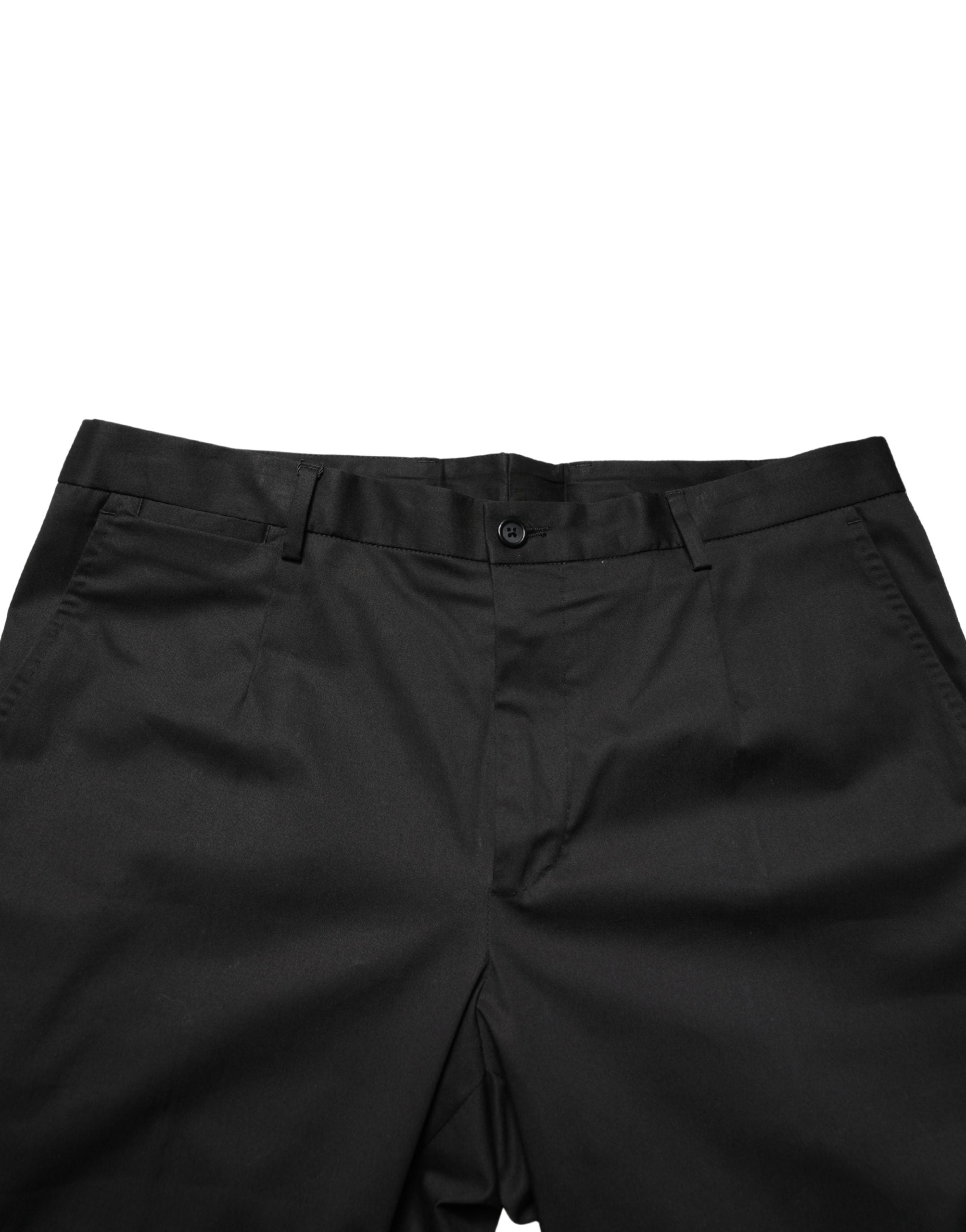 Dolce & Gabbana Black Cotton Skinny Men Dress Trouser Pants - Luxe Marca