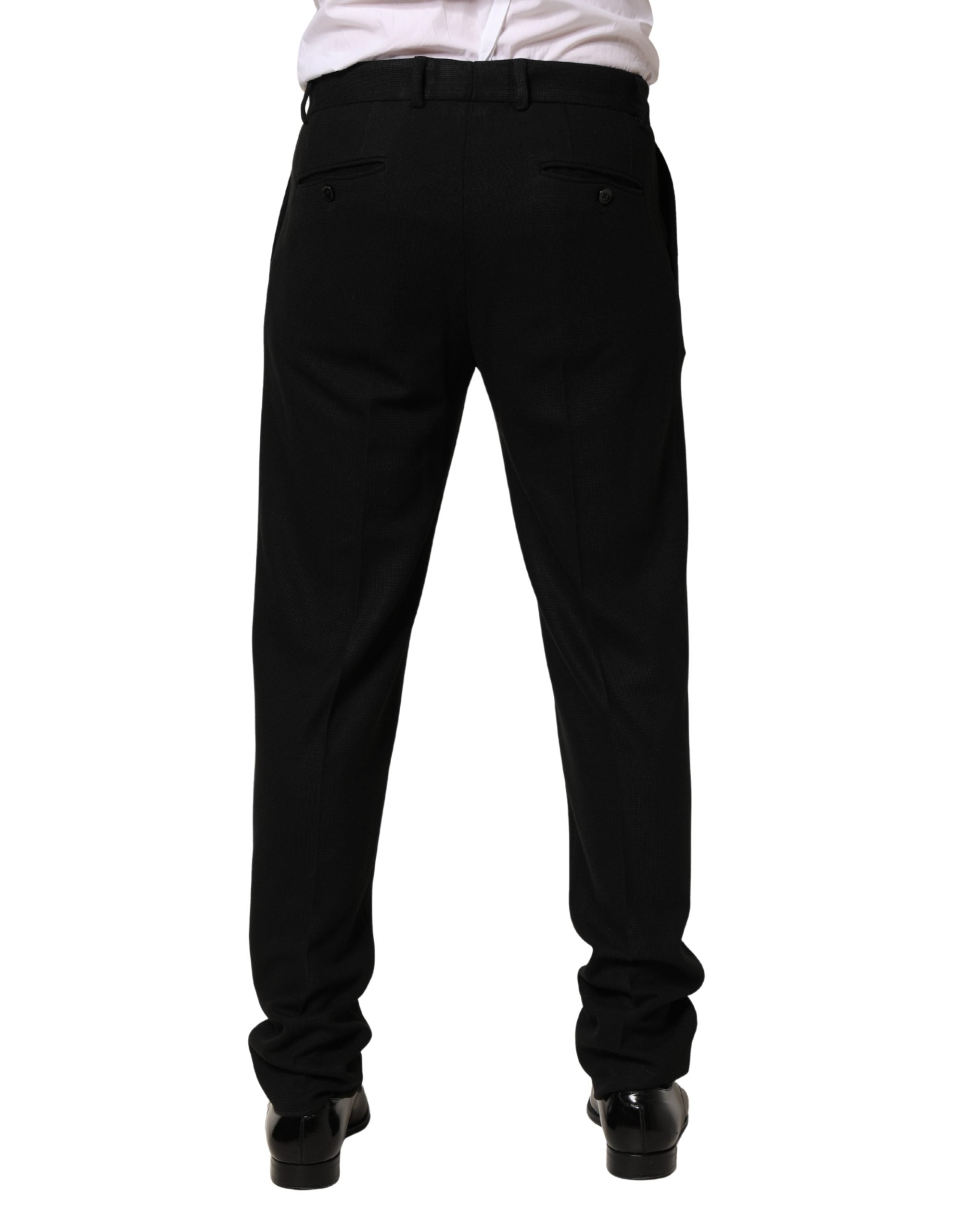 Dolce & Gabbana Black Wool Skinny Men Dress Trouser Pants - Luxe Marca