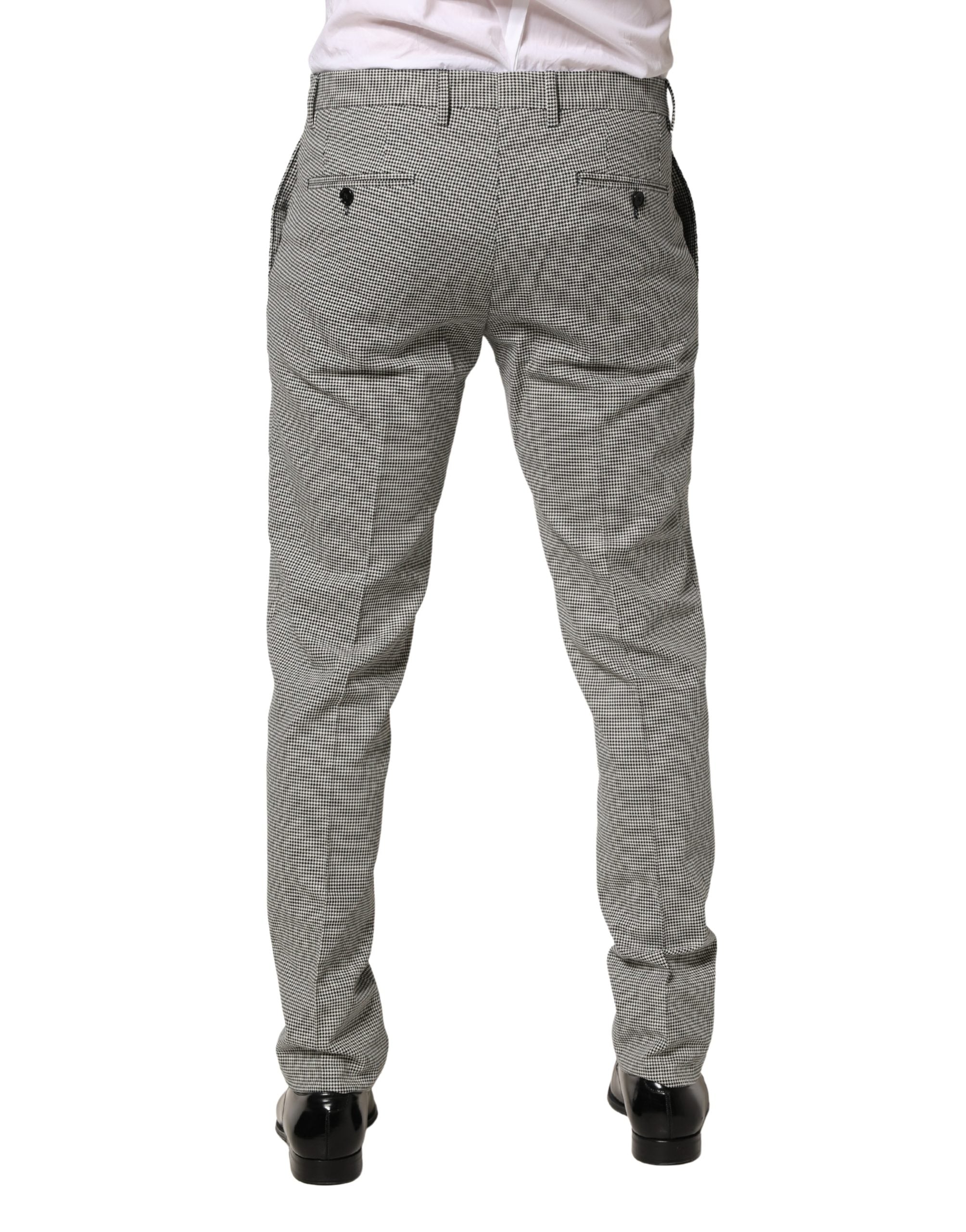 Dolce & Gabbana Gray Cotton Skinny Dress Formal Trouser Pants - Luxe Marca