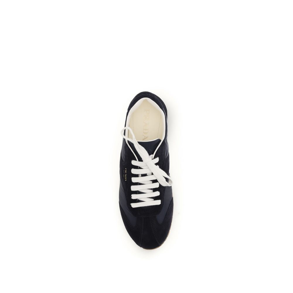 Prada Blue Calf Leather Bos Taurus Low Top Sneakers