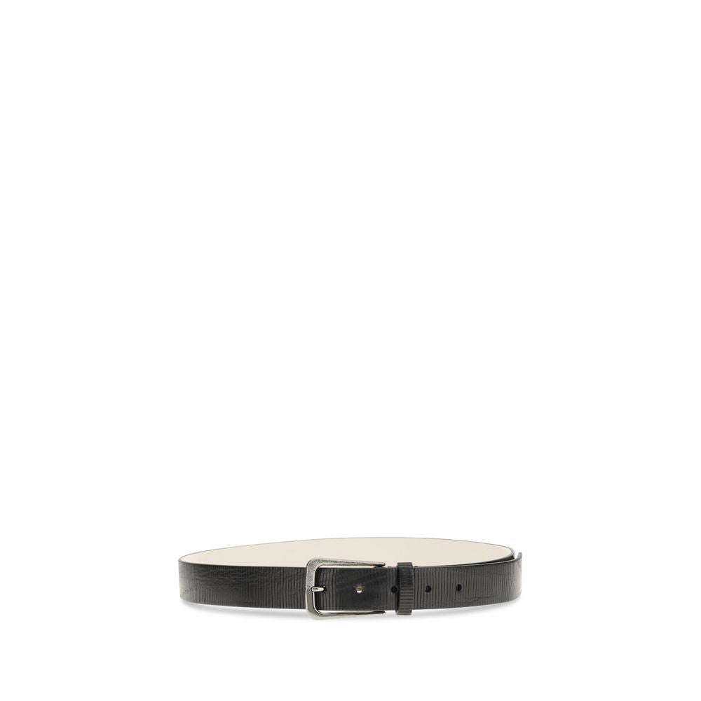 Brunello Cucinelli Black Calf Leather Bos Taurus Regular Belt - Luxe Marca