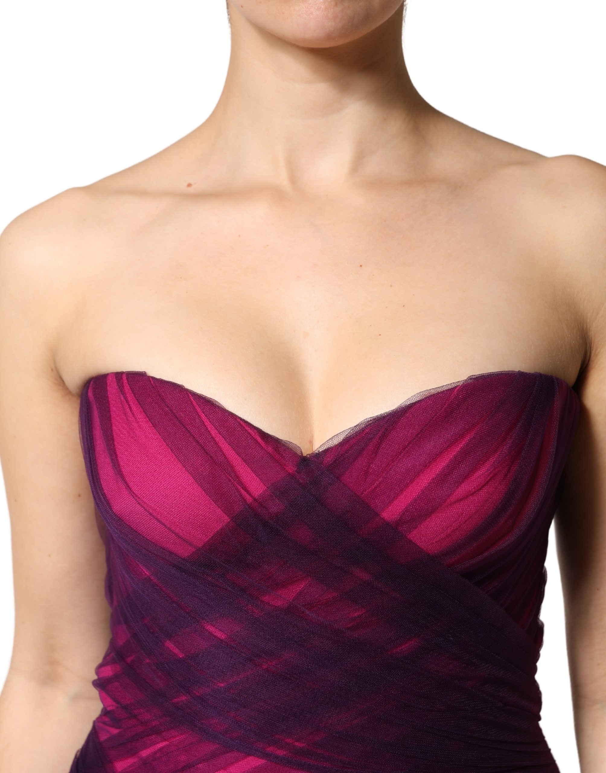 Dolce & Gabbana Pink Black Strapless Sheath Mermaid  Dress - Luxe Marca