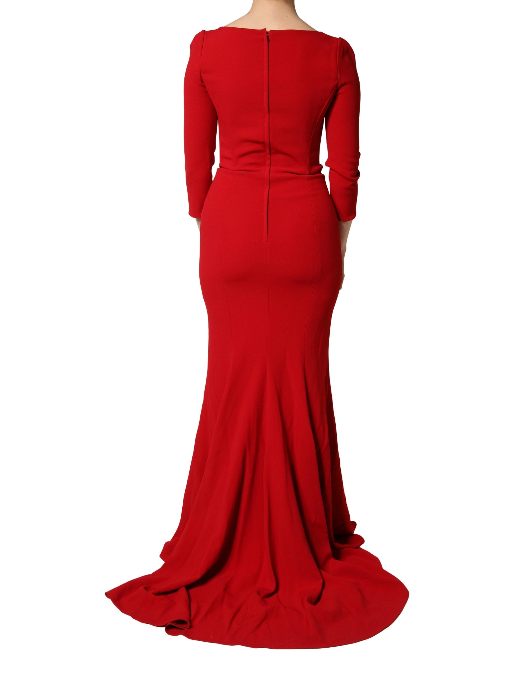 Dolce & Gabbana Red Viscose Sheath Bodycon Mermaid Dress - Luxe Marca