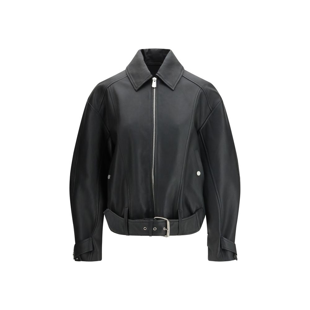 PINKO Black Leather Jacket