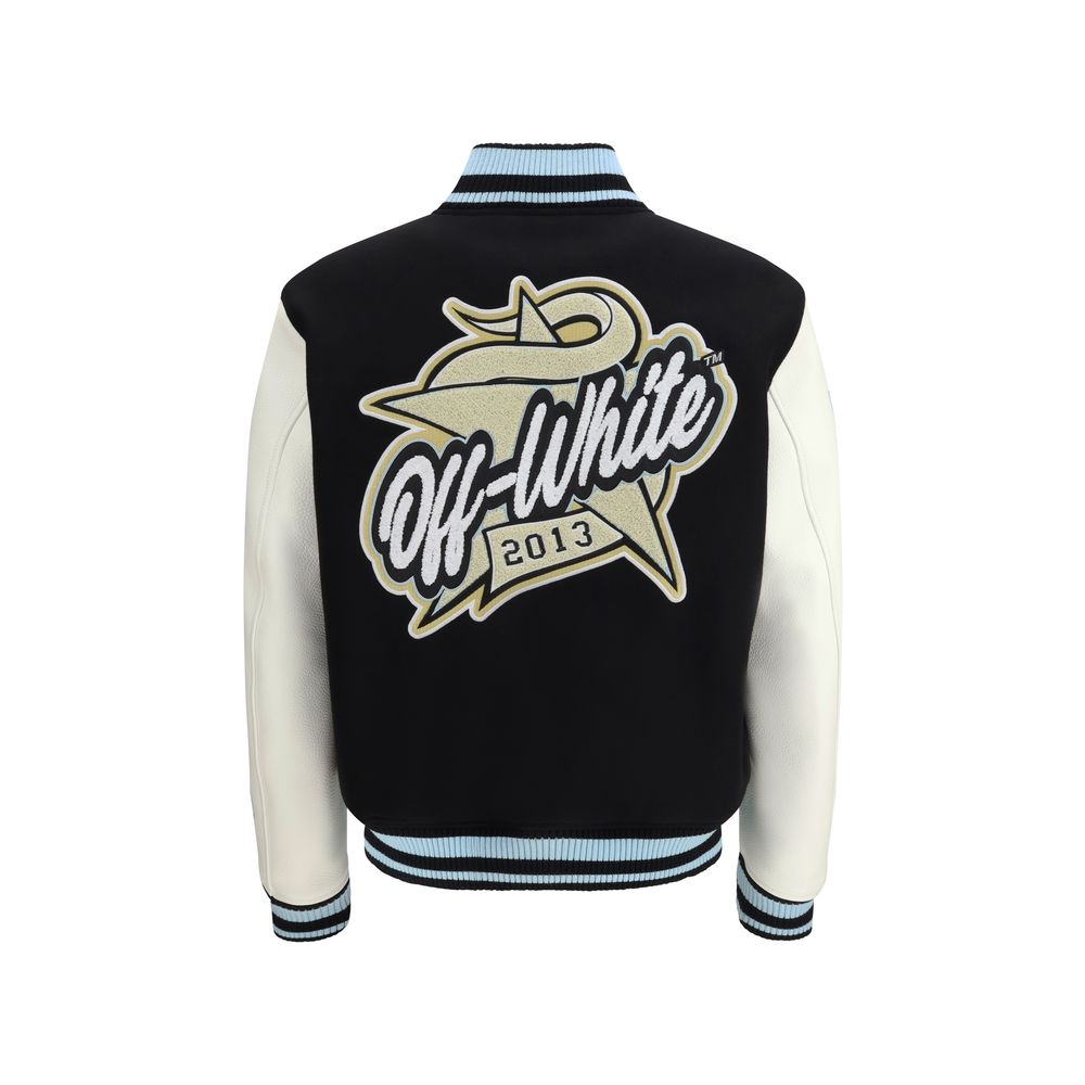 Off-White Black Wool Bomber - Luxe Marca
