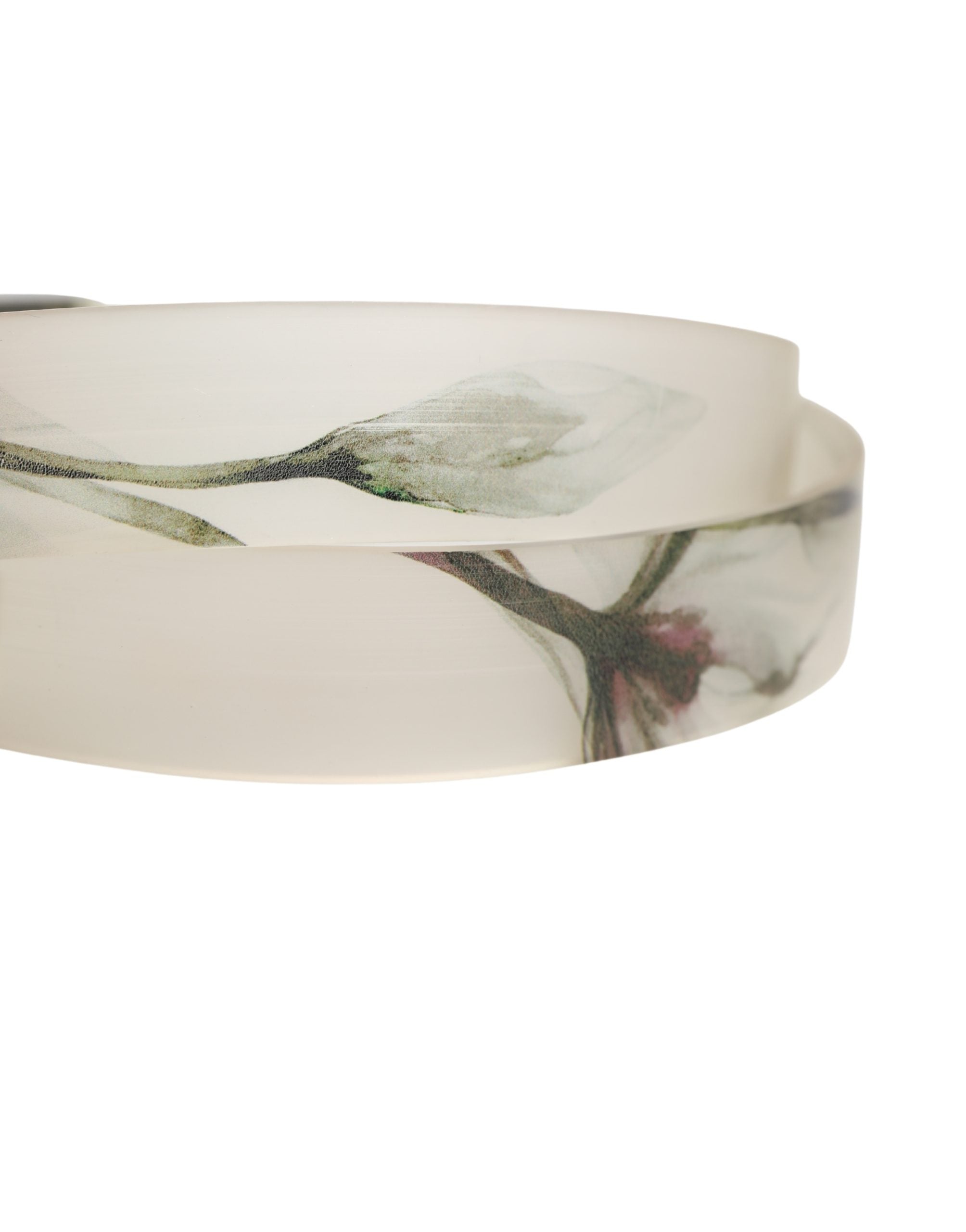 Dolce & Gabbana Men White Floral PVC Silver Metal Buckle Belt - Luxe Marca