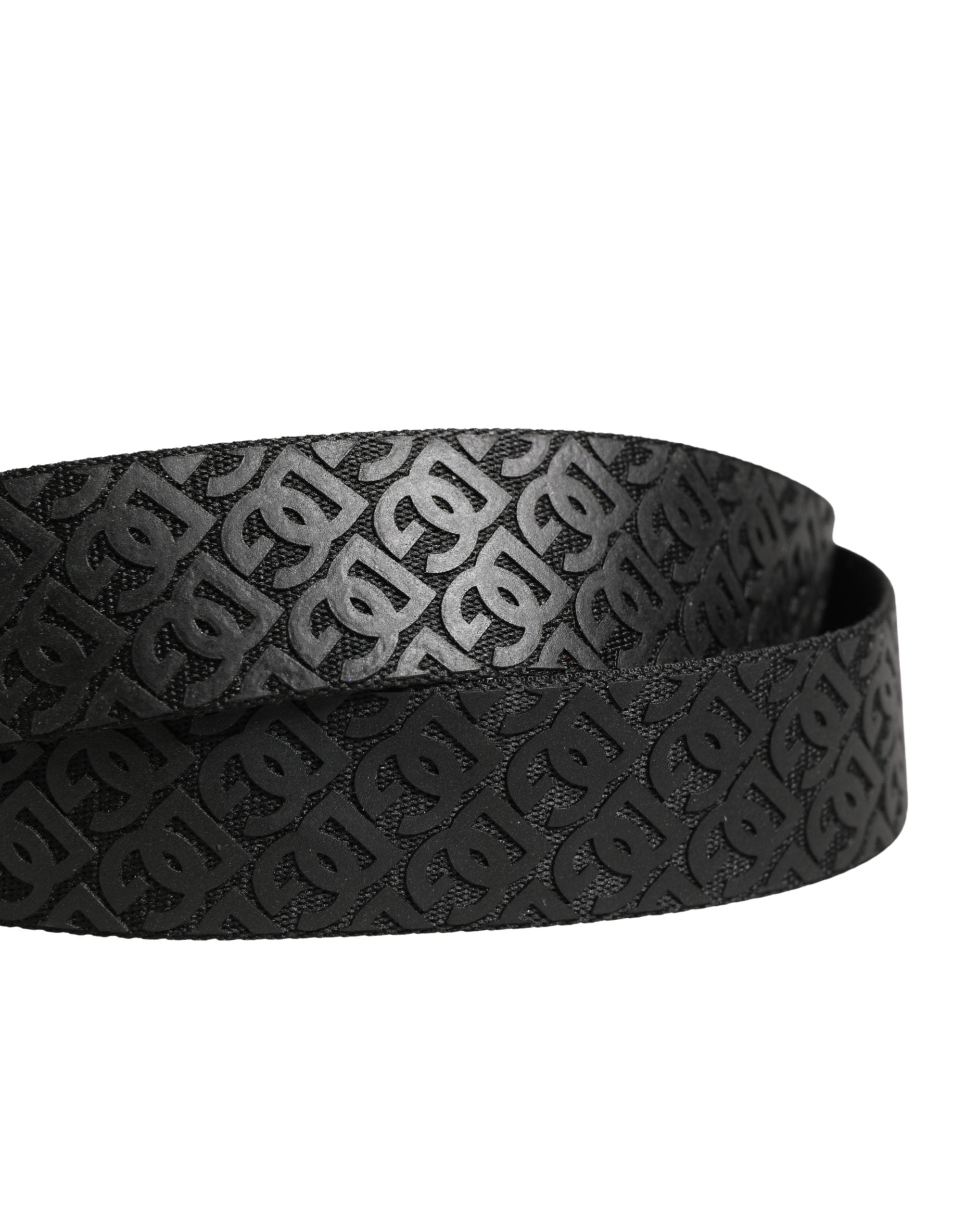 Dolce & Gabbana Men Black DG Logo Polyester Metal Buckle Belt - Luxe Marca