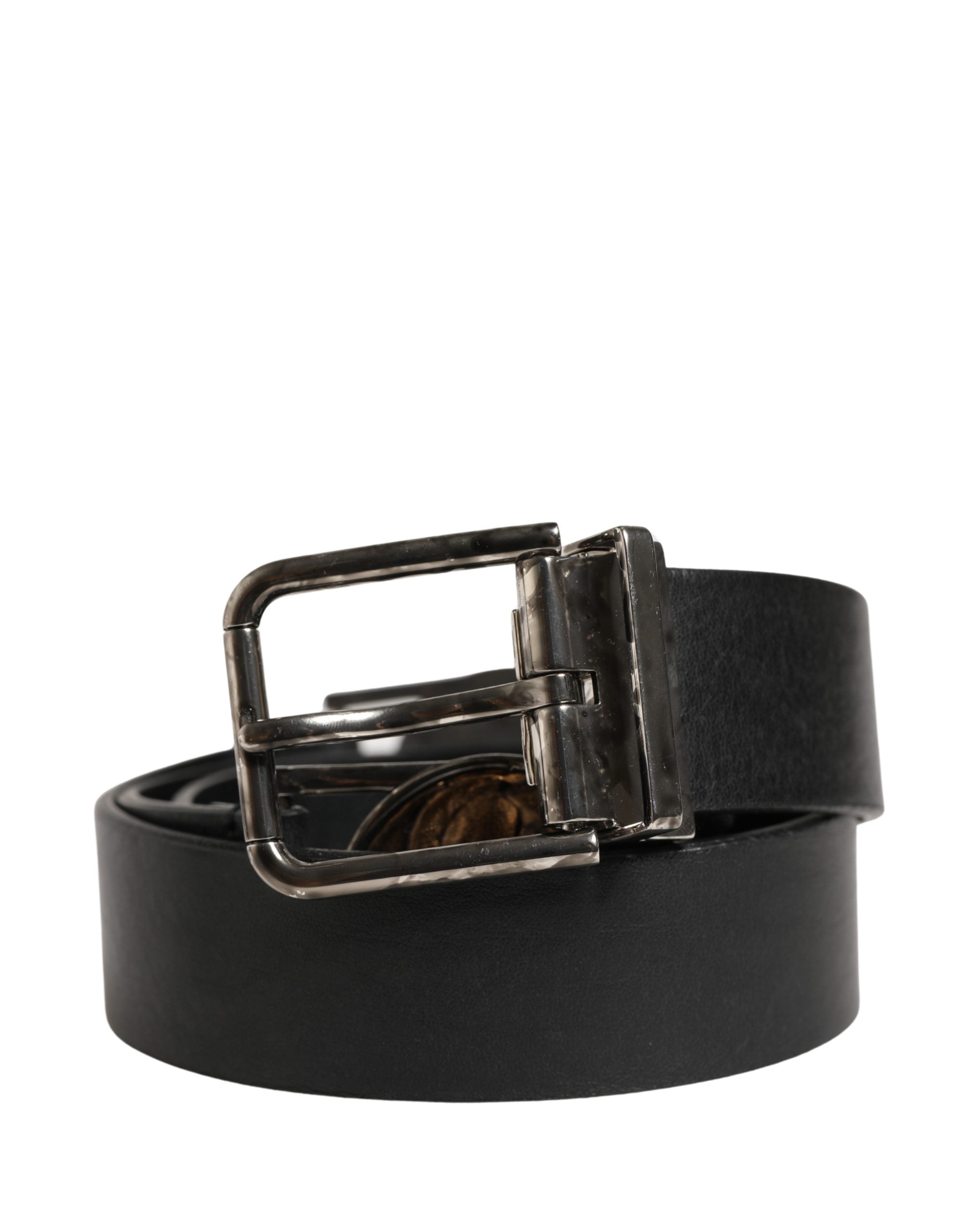 Dolce & Gabbana Men Black Classic Leather Metal Buckle Belt - Luxe Marca