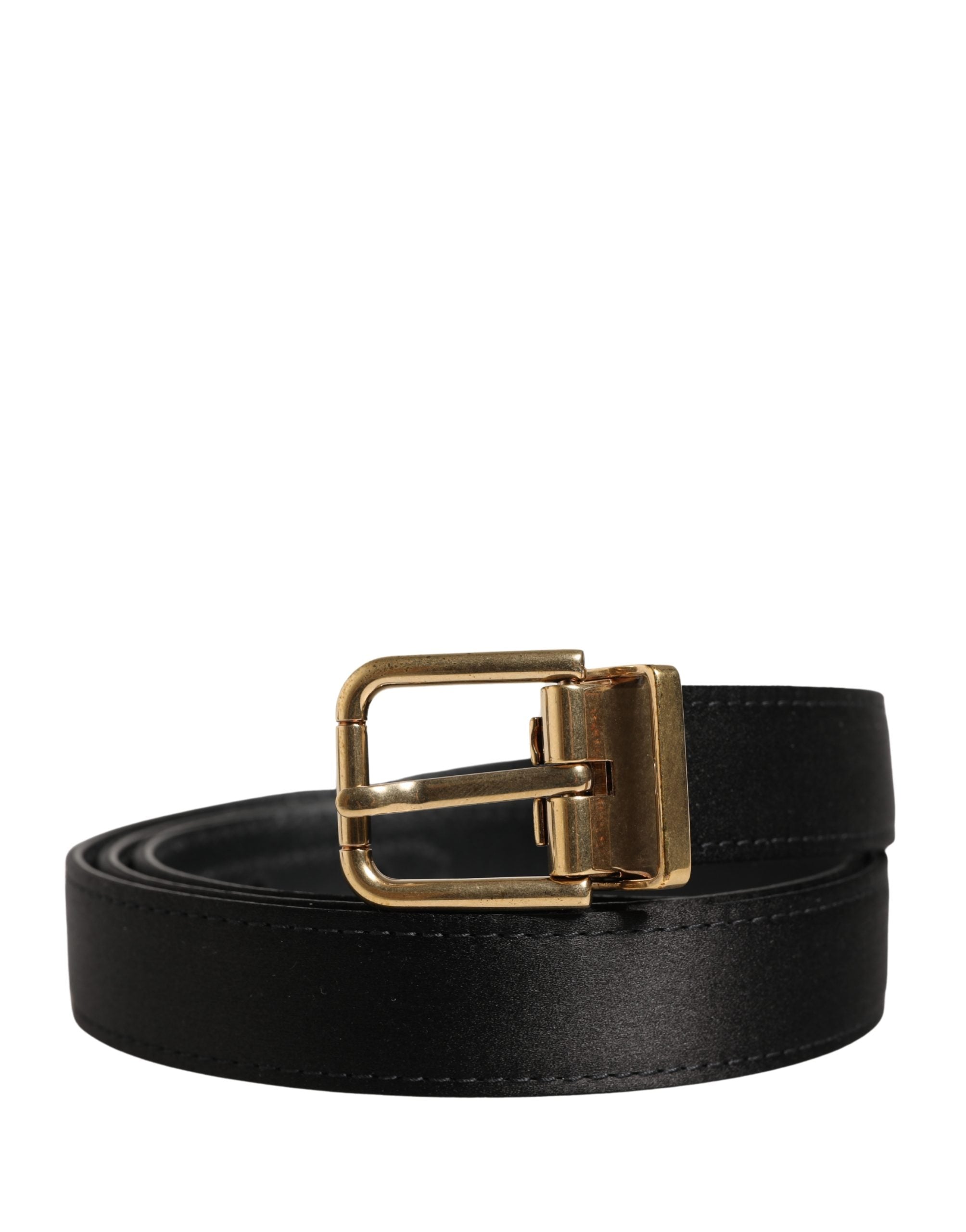 Dolce & Gabbana Men Black Classic Viscose Metal Buckle Belt - Luxe Marca