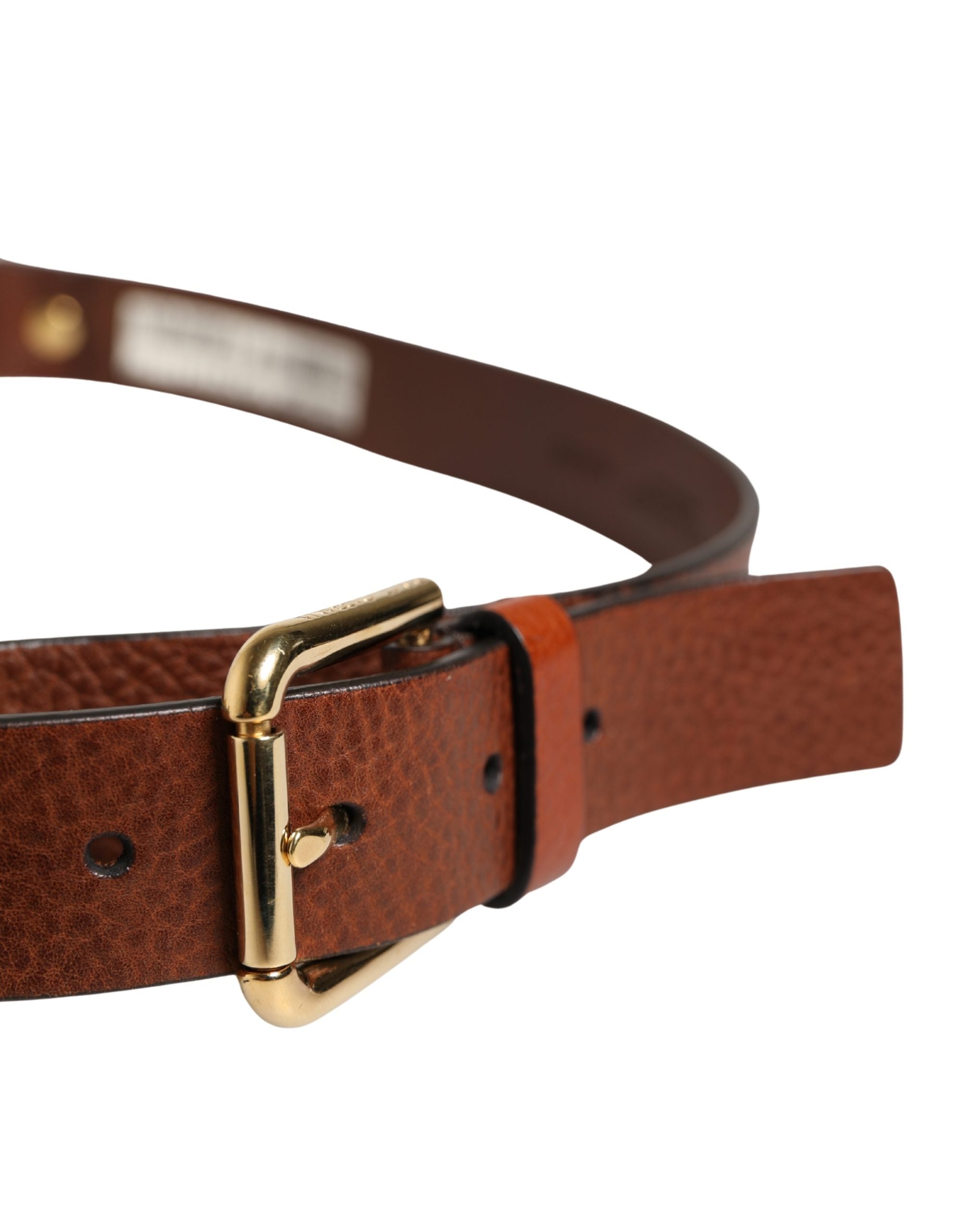 Dolce & Gabbana Men Brown Classic Leather Metal Buckle Belt - Luxe Marca