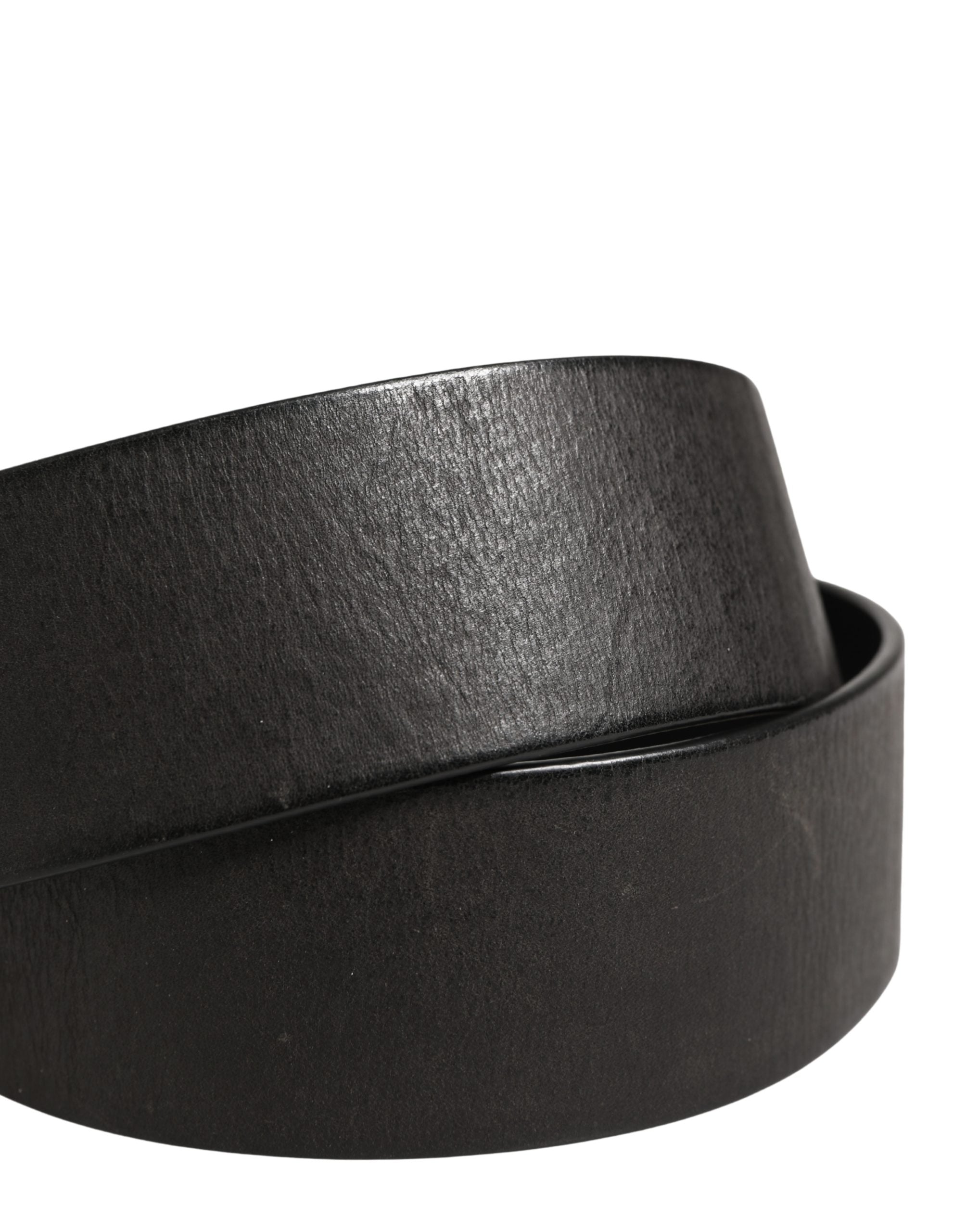 Dolce & Gabbana Men Black Classic Leather Metal Buckle Belt - Luxe Marca