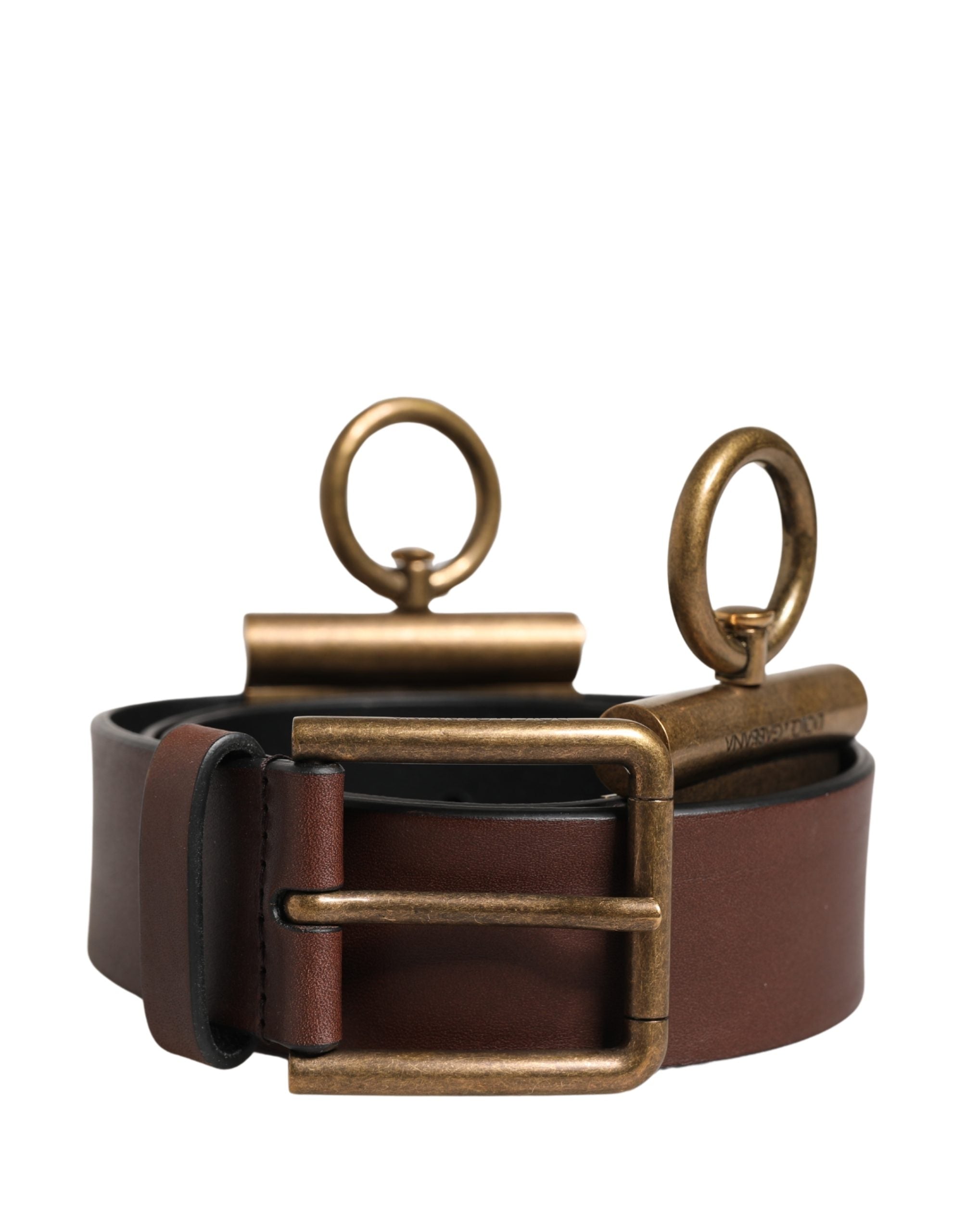 Dolce & Gabbana Men Brown Classic Leather Metal Buckle Belt - Luxe Marca