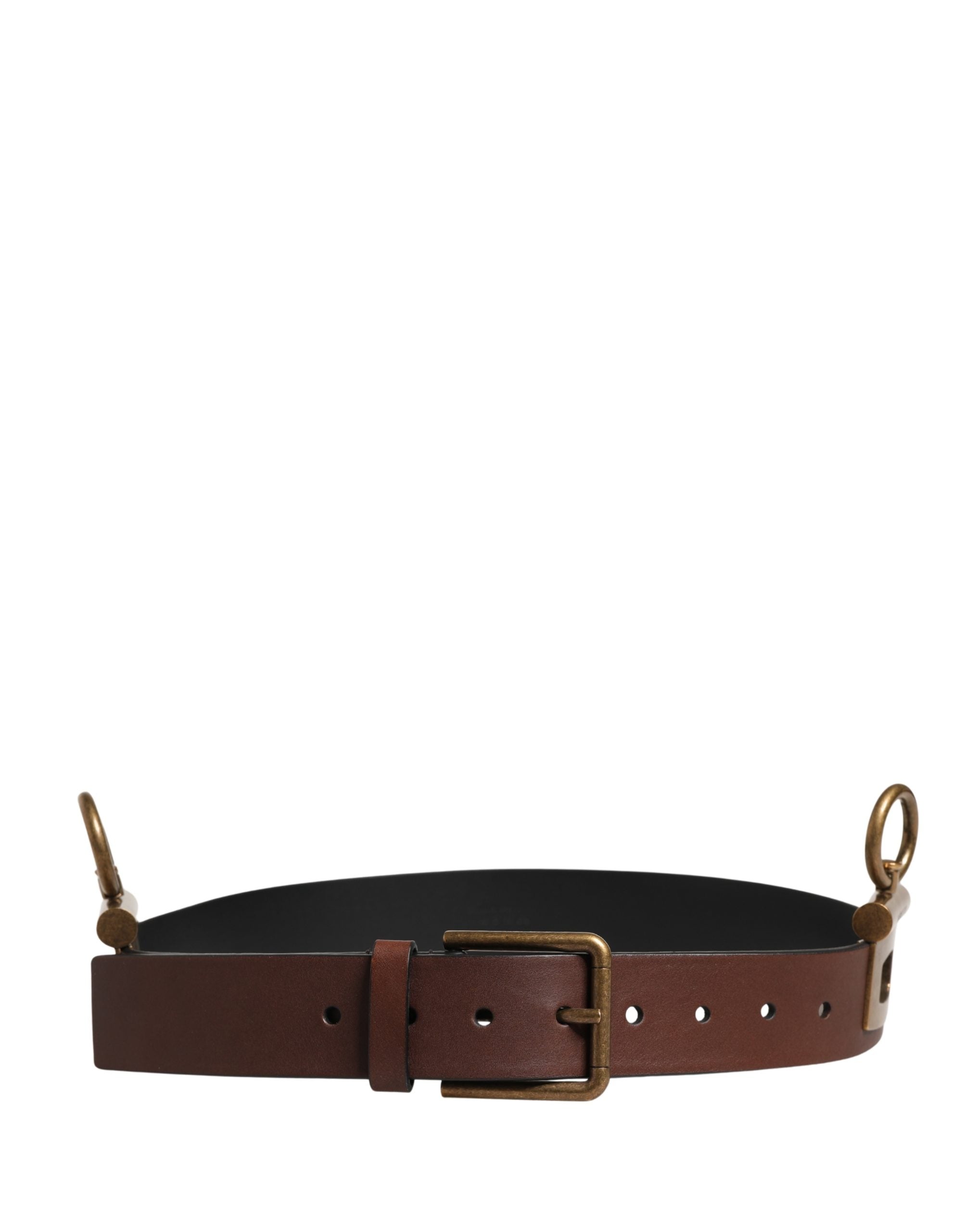 Dolce & Gabbana Men Brown Classic Leather Metal Buckle Belt - Luxe Marca