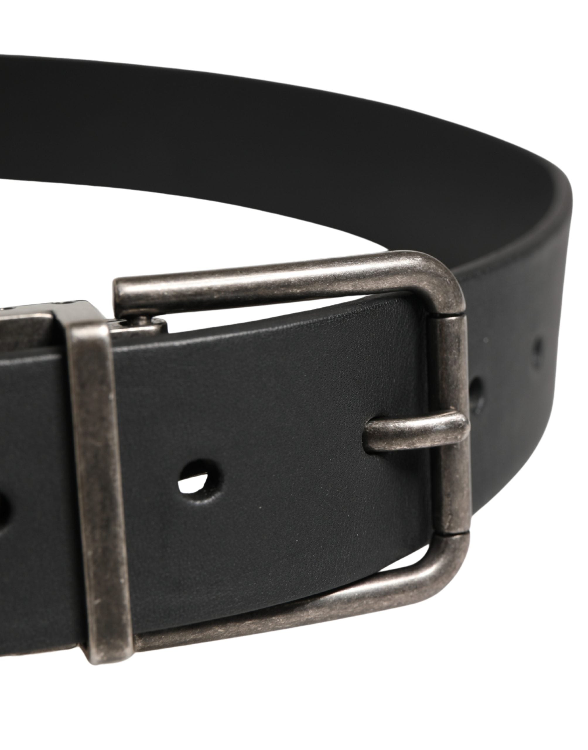Dolce & Gabbana Men Black Classic Leather Metal Buckle Belt - Luxe Marca