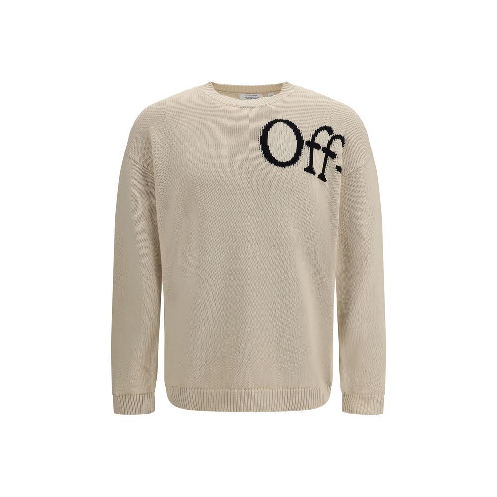 Off-White Beige Cotton Sweatshirt - Luxe Marca