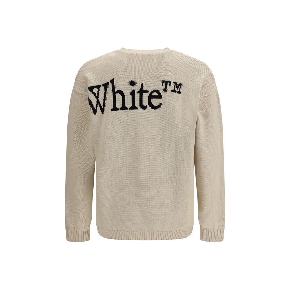 Off-White Beige Cotton Sweatshirt - Luxe Marca