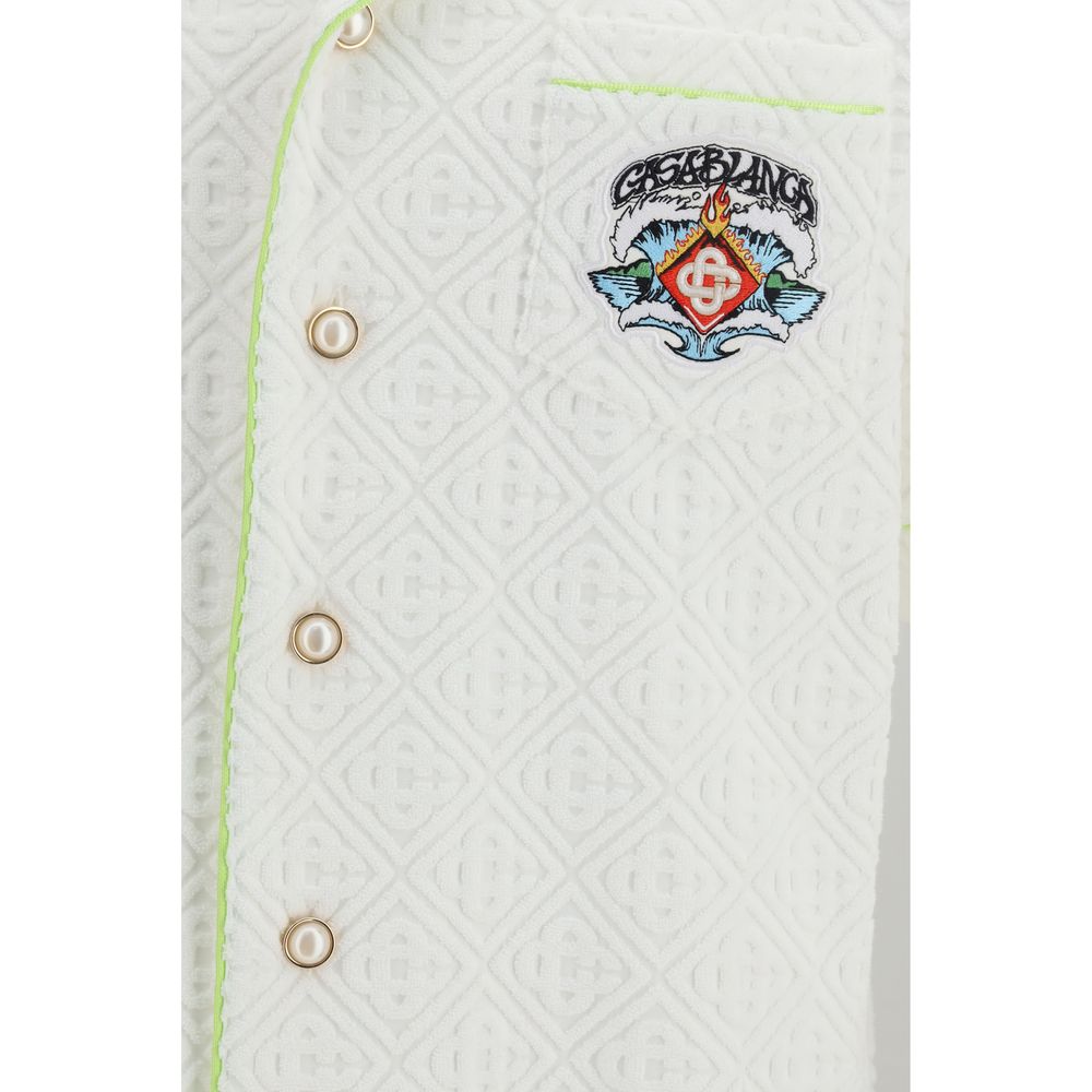 Casablanca White Cotton Shortsleeve Shirt - Luxe Marca
